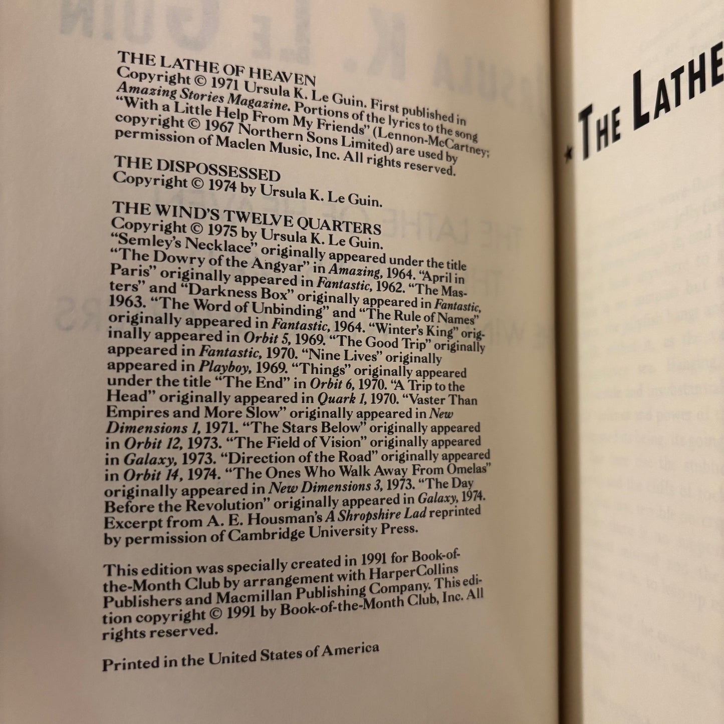 Ursula K. Le Guin - The Lathe of Heaven, The Dispossessed, The Wind's Twelve Quarters