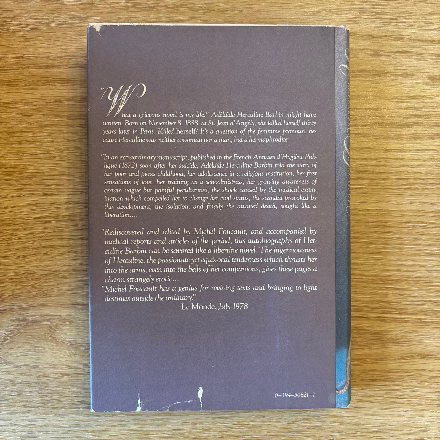 (Michel Foucault) Herculine Barbin - First Edition