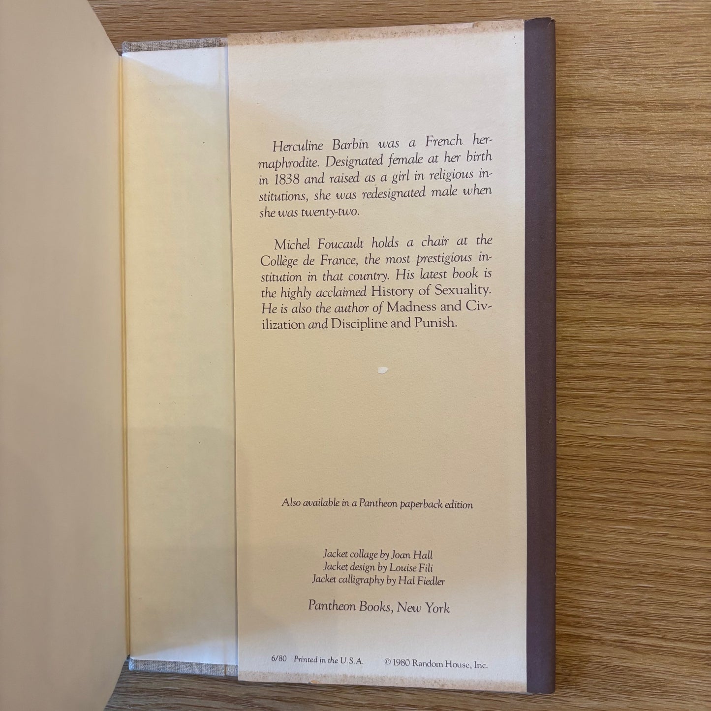 (Michel Foucault) Herculine Barbin - First Edition