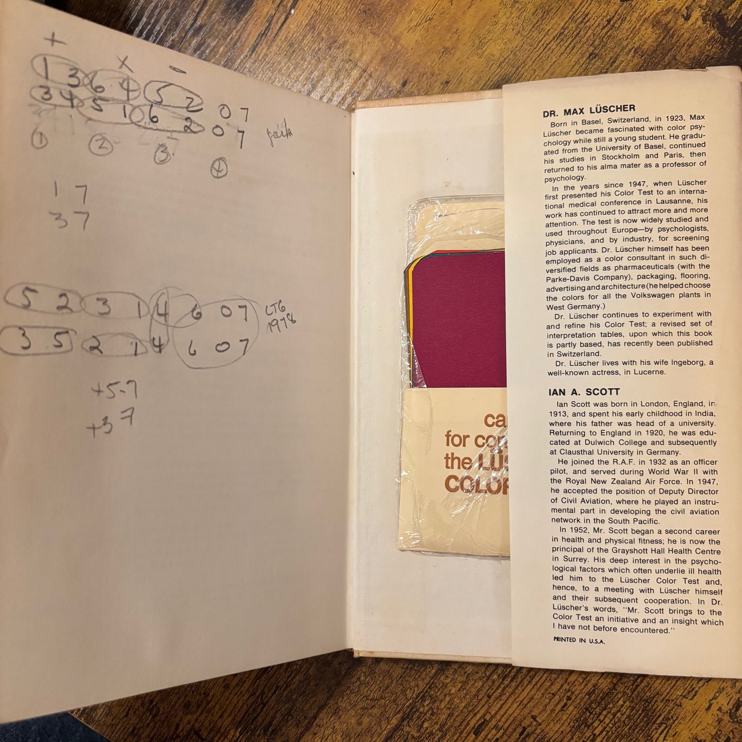 (Ian Scott, Max Luscher) The Luscher Color Test - First Edition