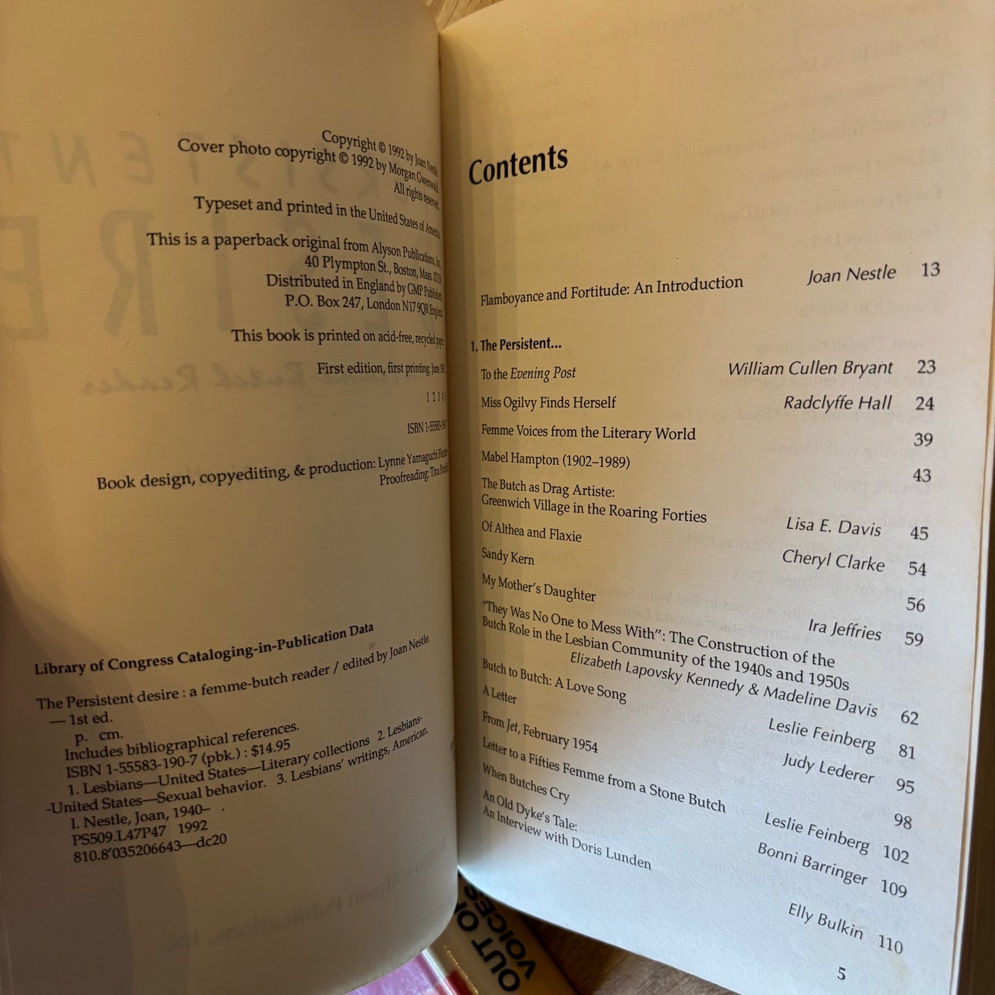 Joan Nestle, ed. - The Persistent Desire: A Femme-Butch Reader - First Edition