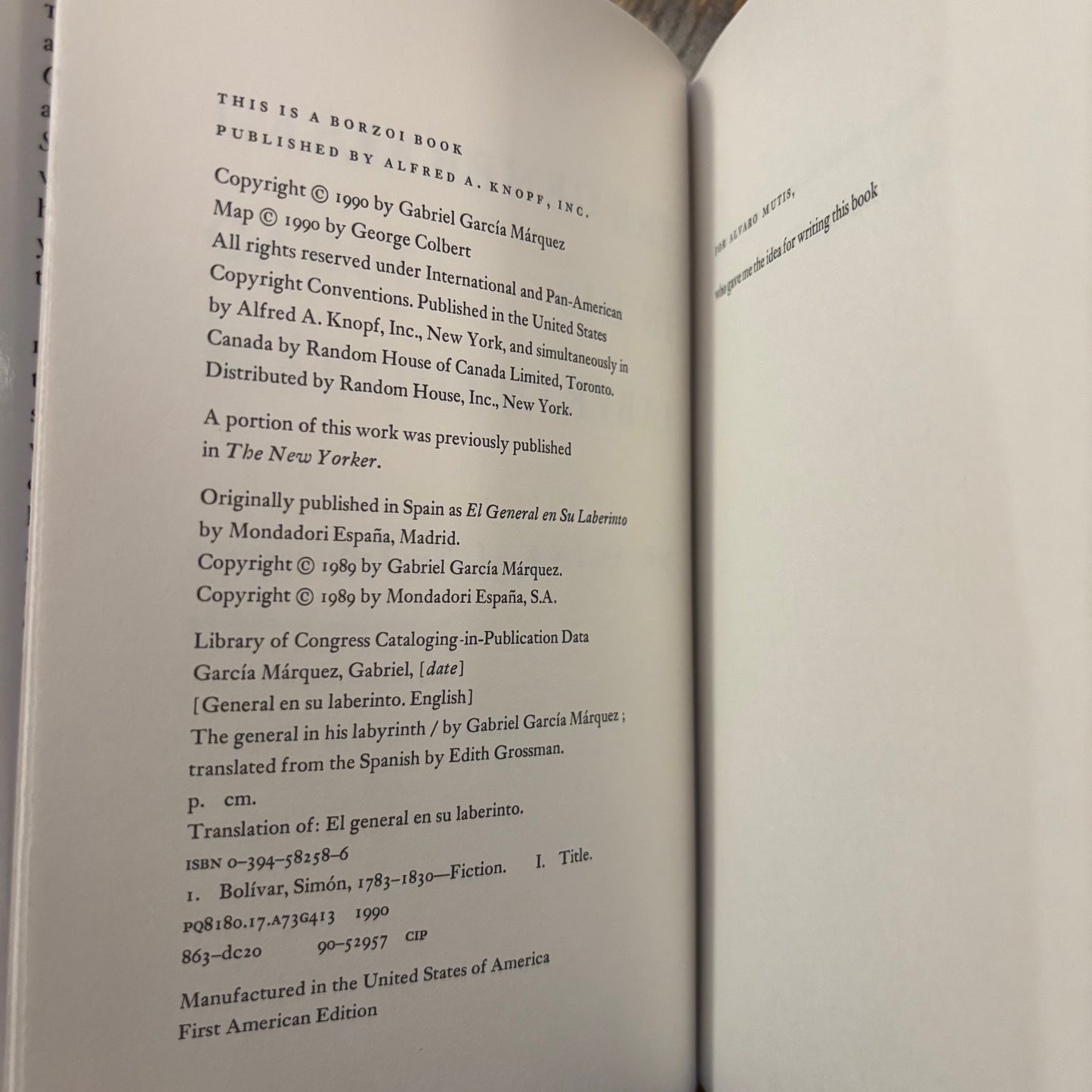 Gabriel Garcia Marquez - The General in his Labyrinth - First Edition