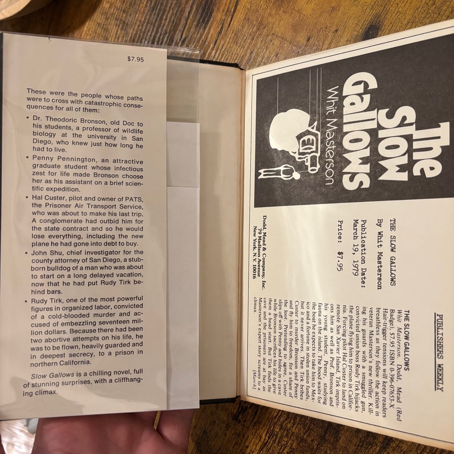 Whit Masterson - The Slow Gallows - Signed by Dorothy B. Hughes