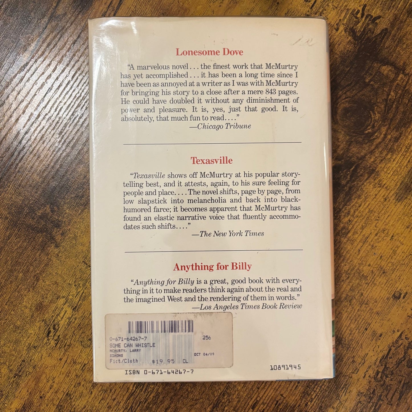 Larry McMurtry - Some Can Whistle - Signed First Edition