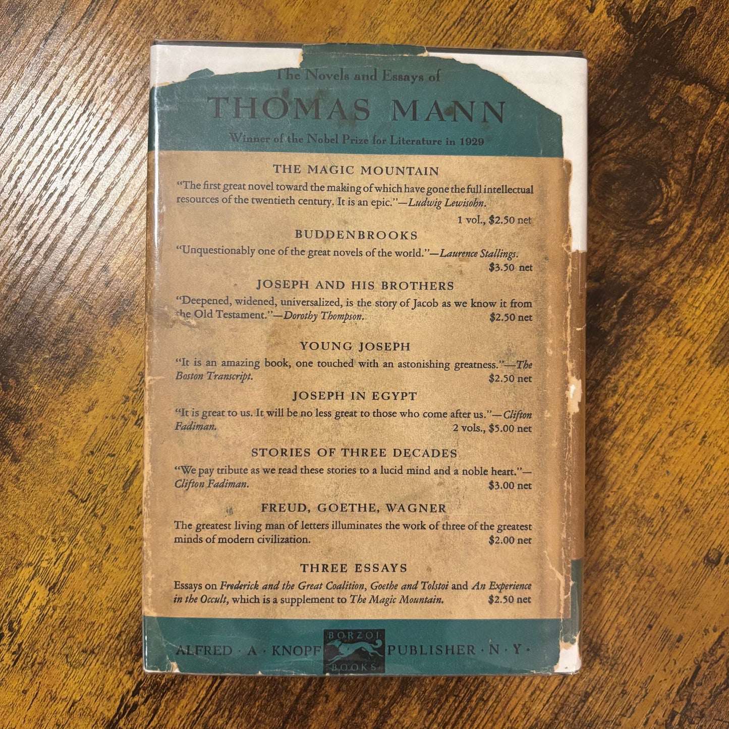 Thomas Mann - The Beloved Returns: Lotte in Weimar - First Edition Second Printing