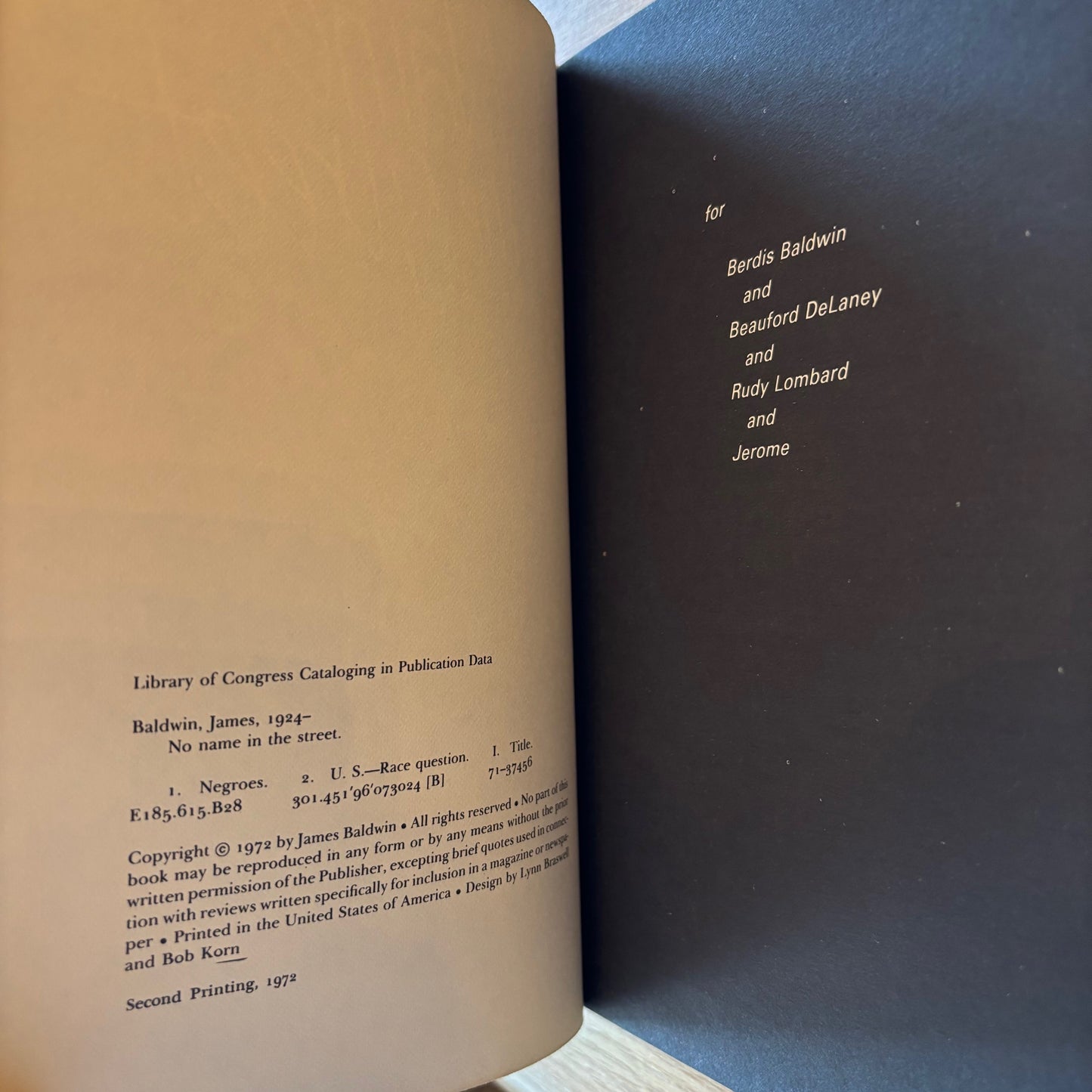 James Baldwin - No Name in the Street - First Edition Second Printing