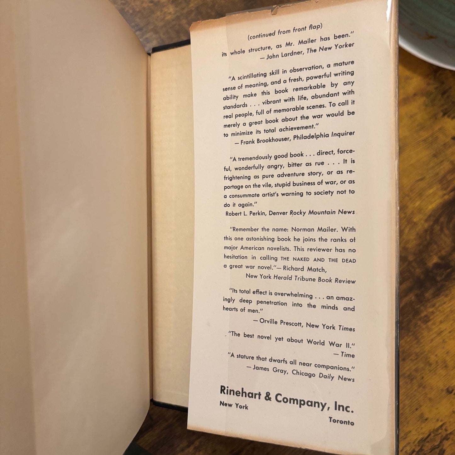 Norman Mailer - The Naked and the Dead - First Edition Fifth Printing