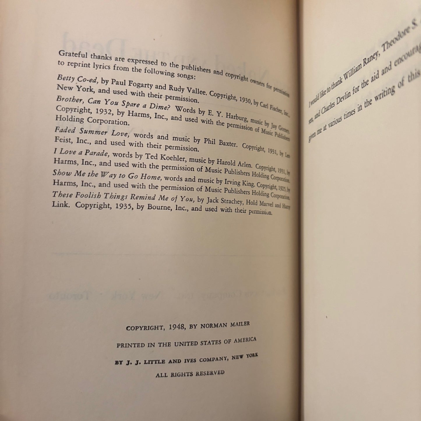 Norman Mailer - The Naked and the Dead - First Edition Fifth Printing