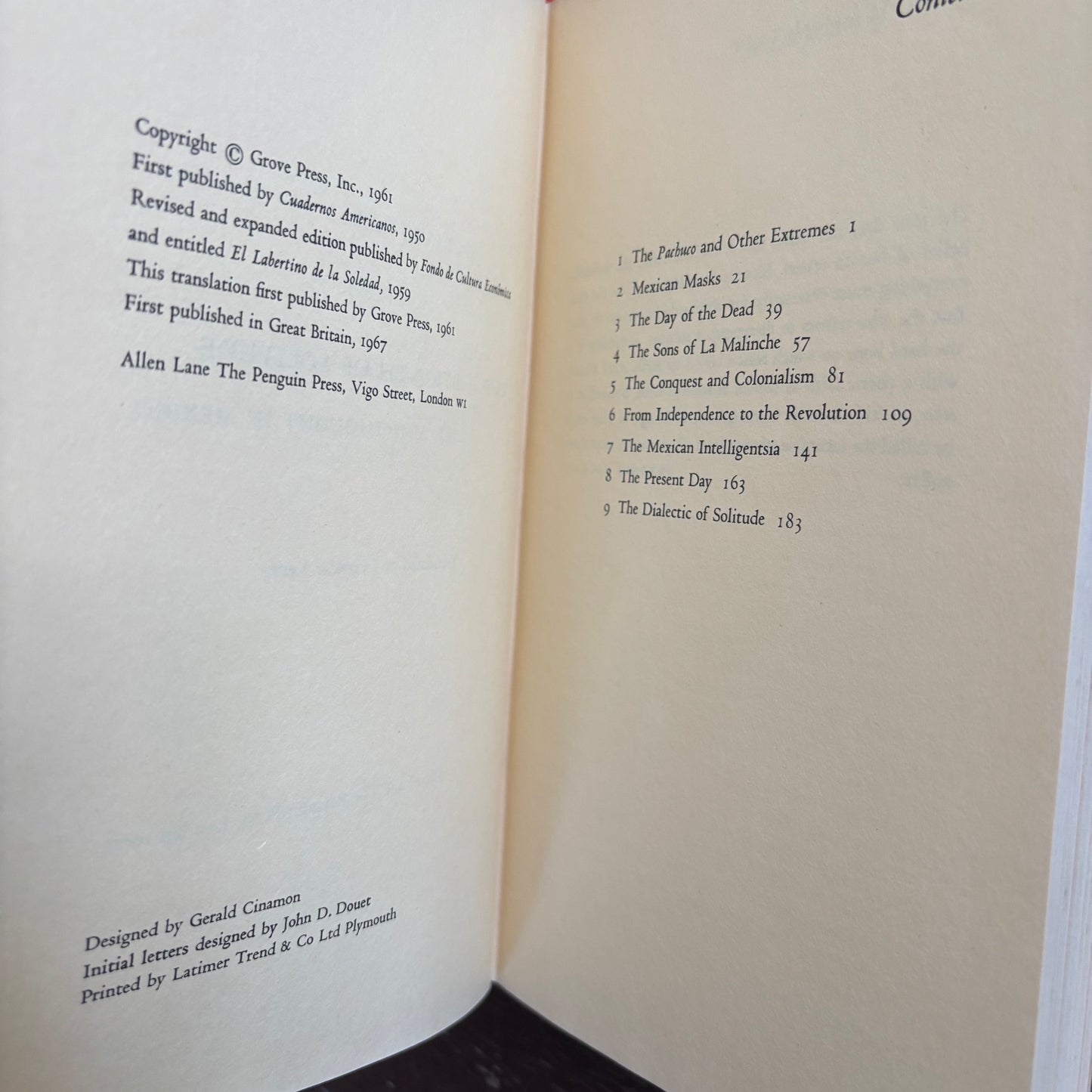 Octavio Paz - The Labyrinth of Solitude - First UK Edition
