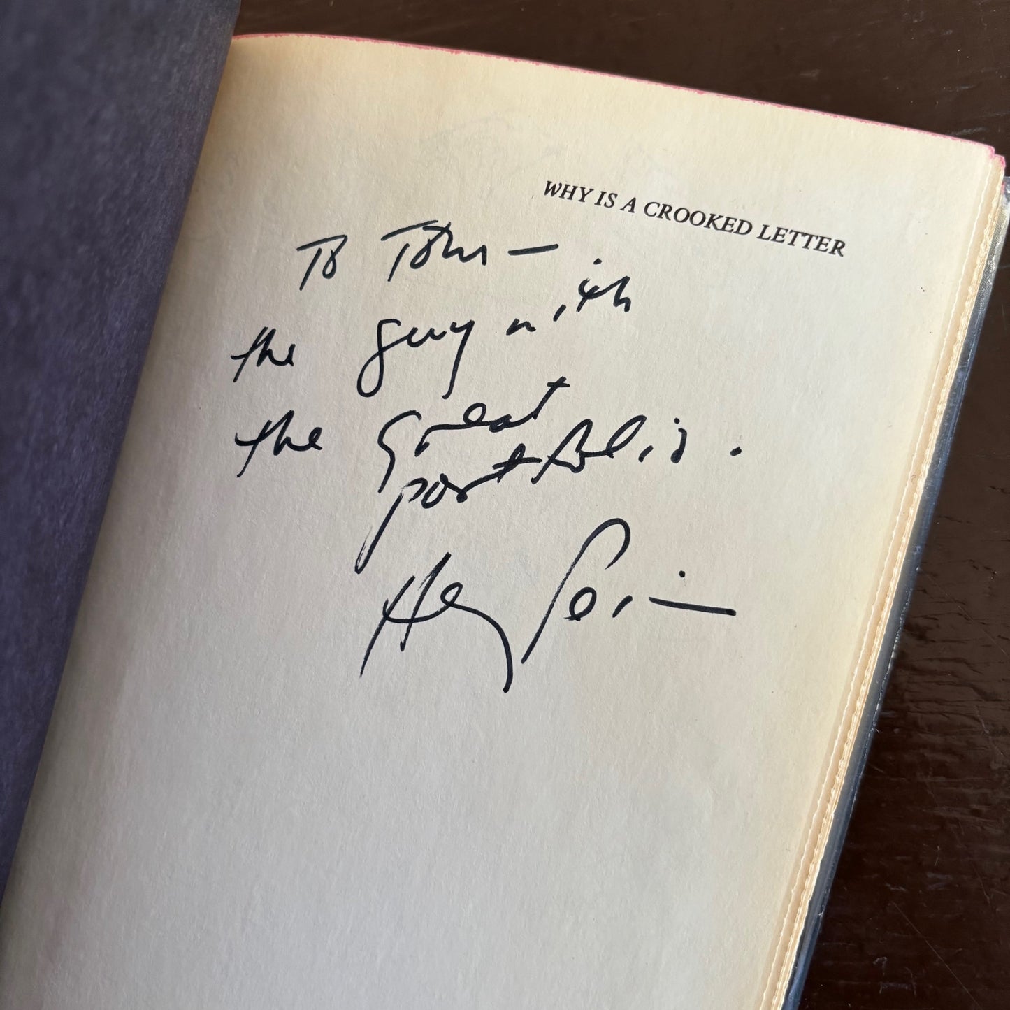 Harry Pesin - Why is a crooked letter - Signed First Edition