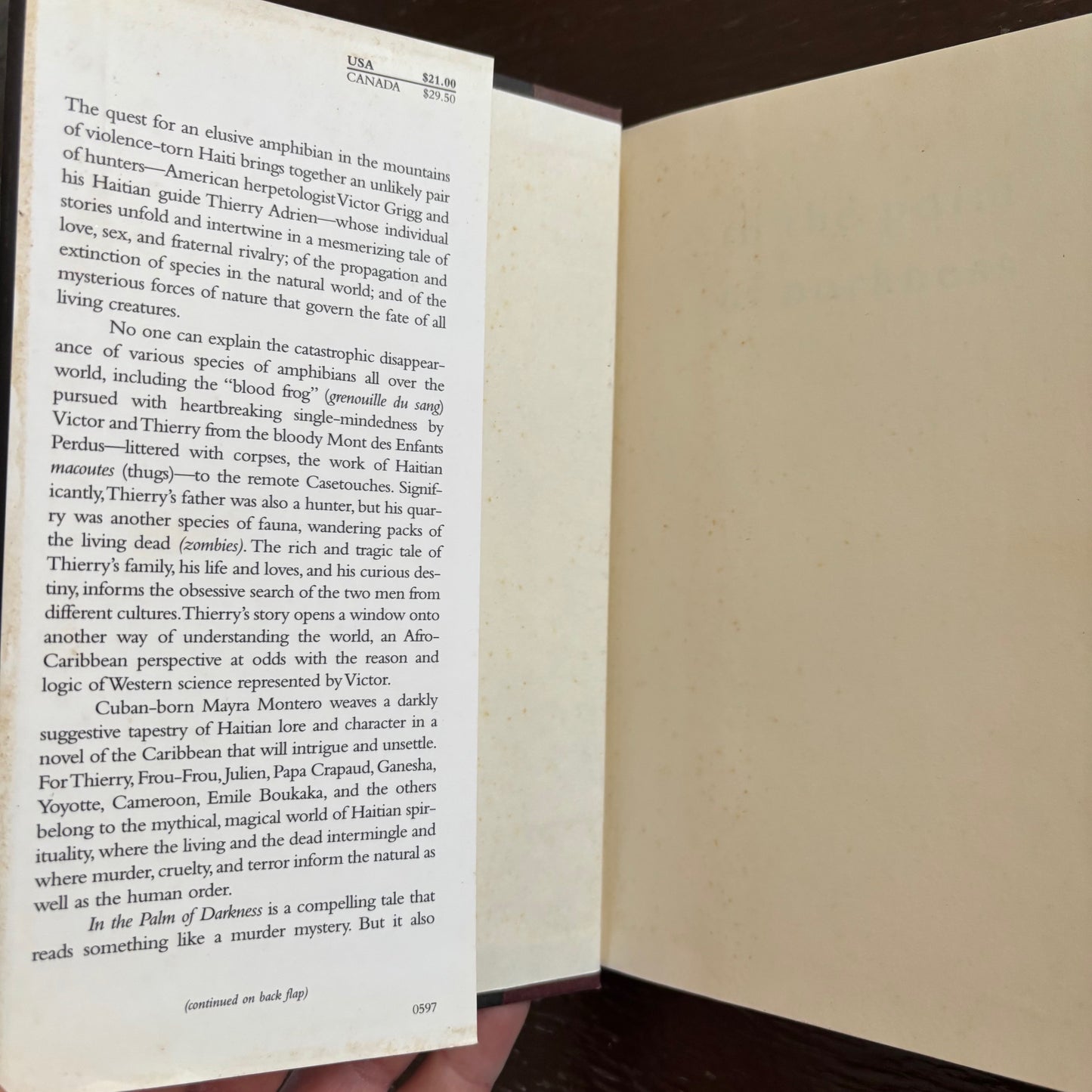 Mayra Montero - In the Palm of Darkness - First Edition