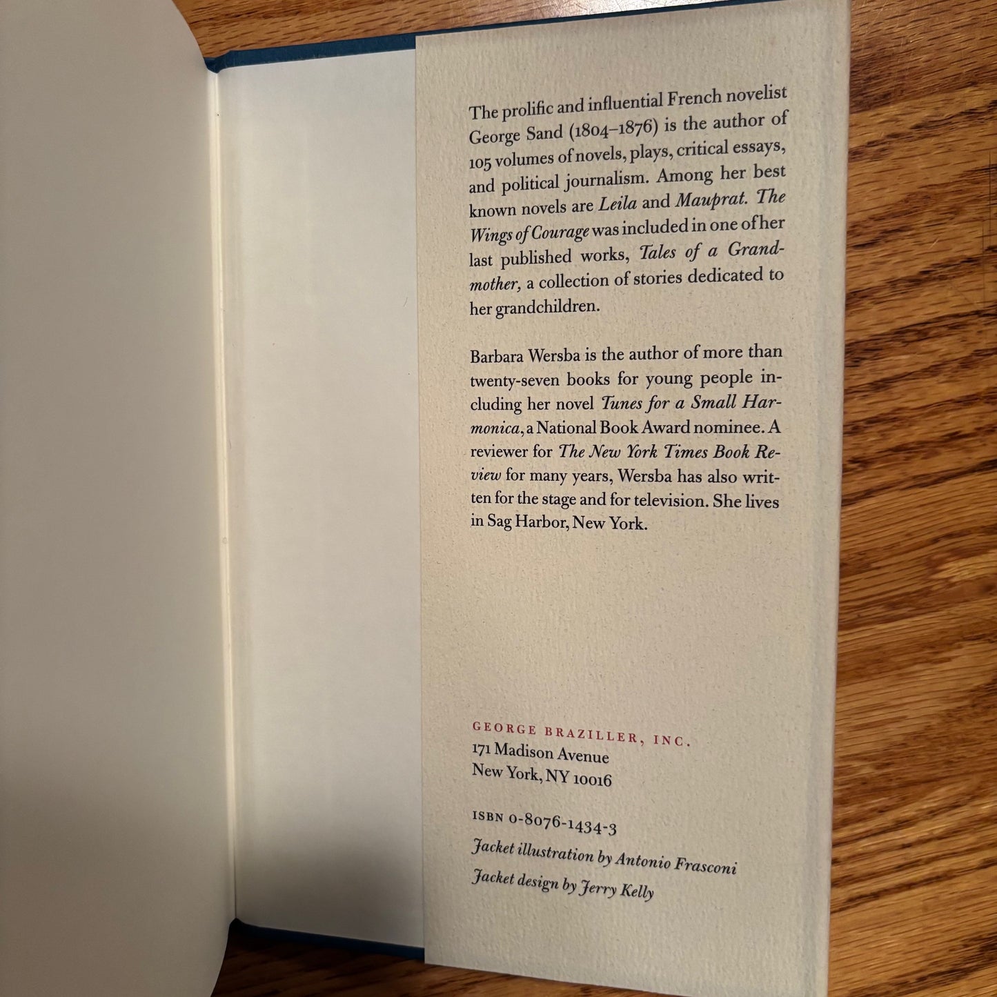 George Sand, Barbara Wersba - The Wings of Courage - Signed First Edition