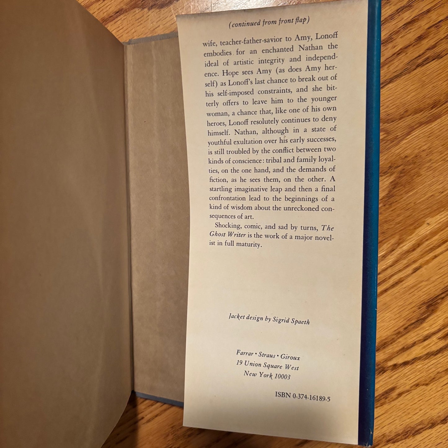 Philip Roth - The Ghost Writer - First Edition Third Printing