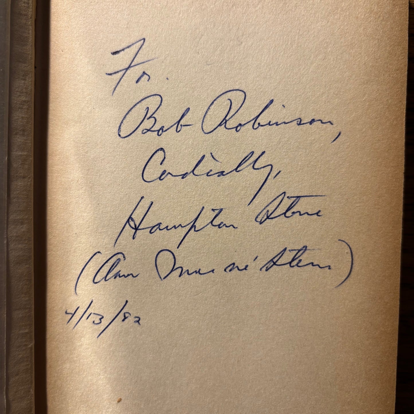 Hampton Stone - The Man Who Had Too Much to Lose - Signed First Edition