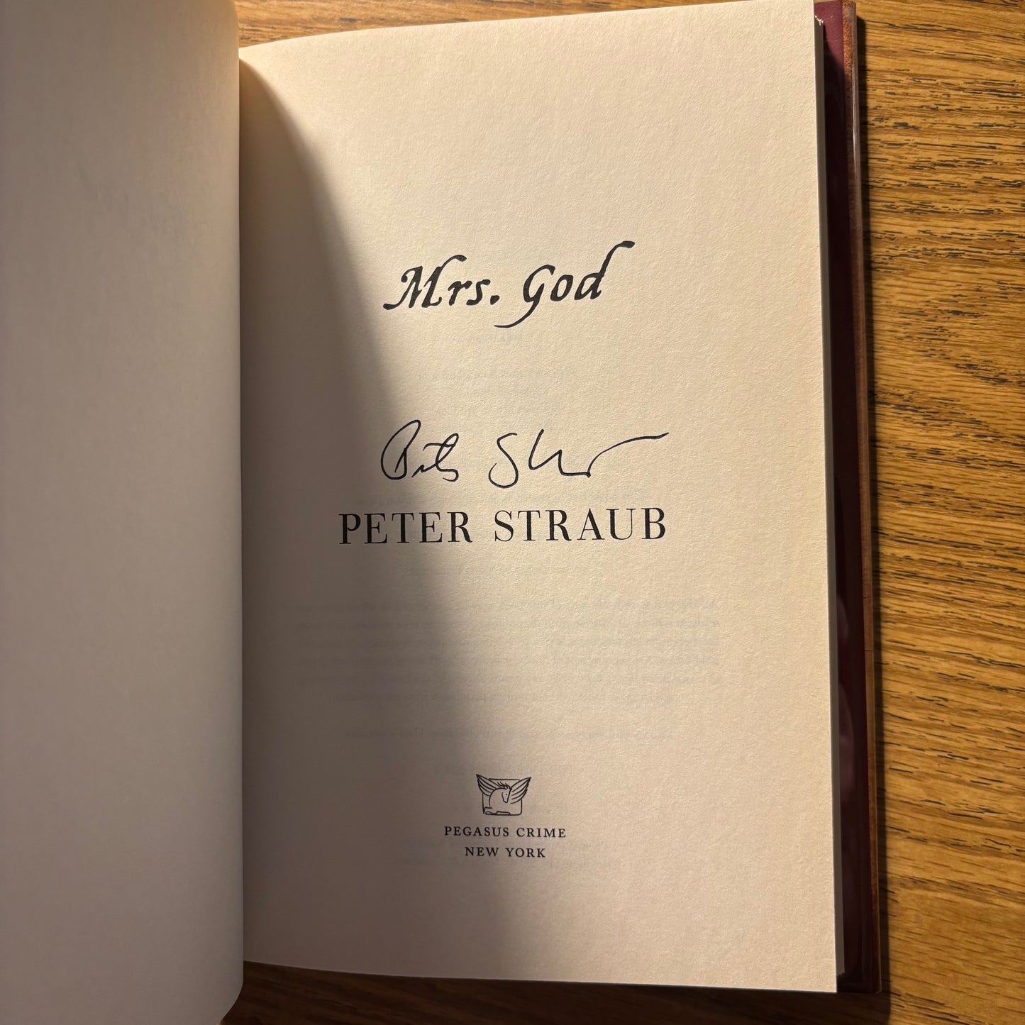 Peter Straub - Mrs. God - Signed First Edition