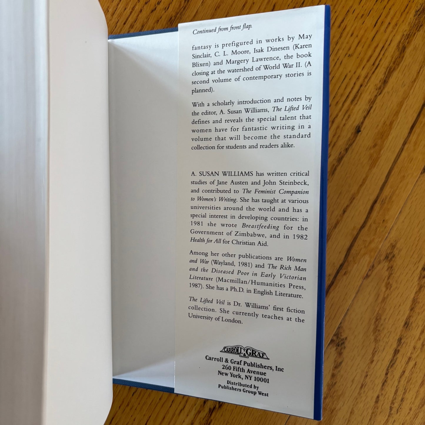 A. Susan Williams, ed. - The Lifted Veil: The Book of Fantastic Literature by Women