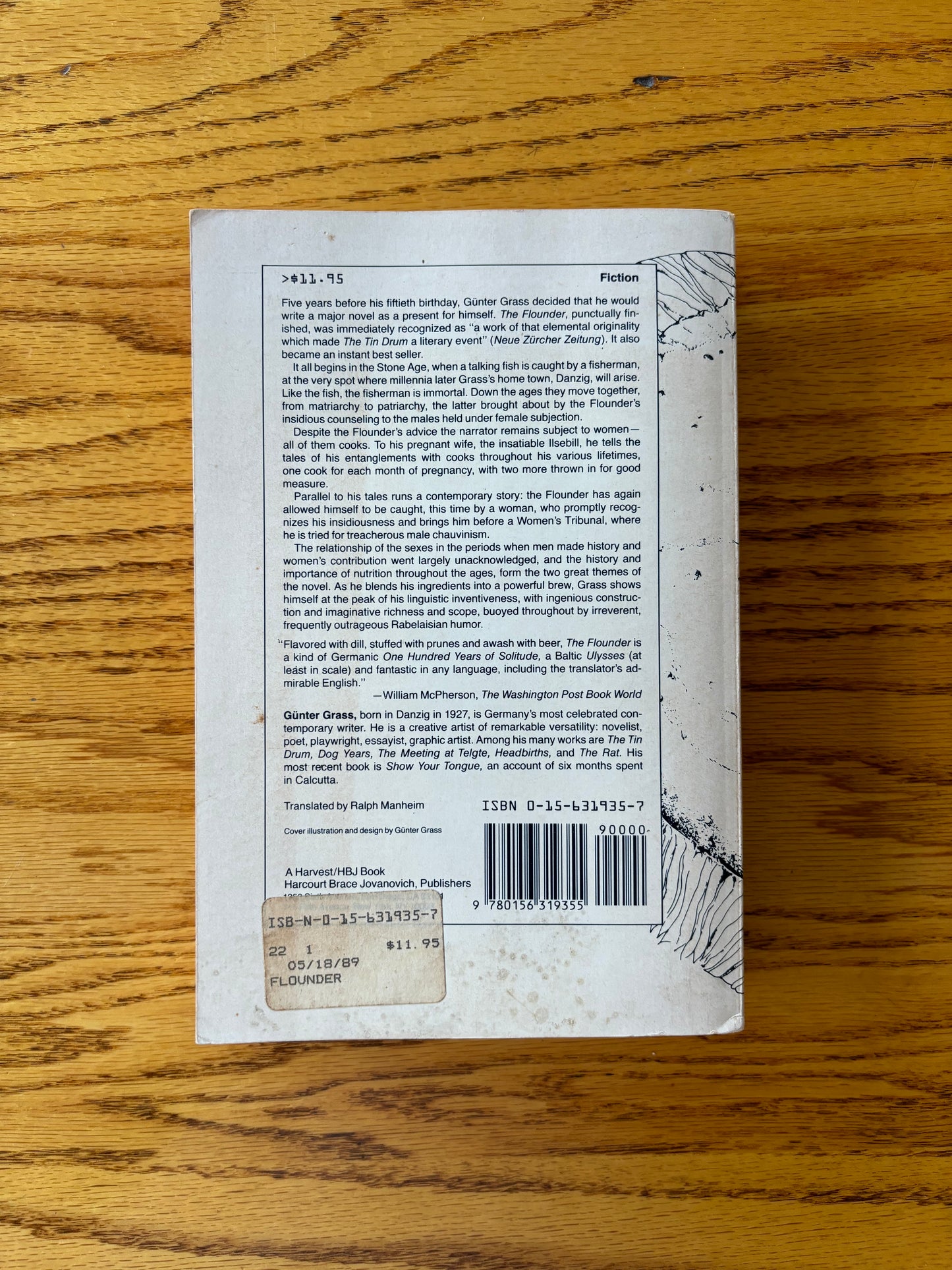 Gunter Grass - The Flounder - First Edition Paperback