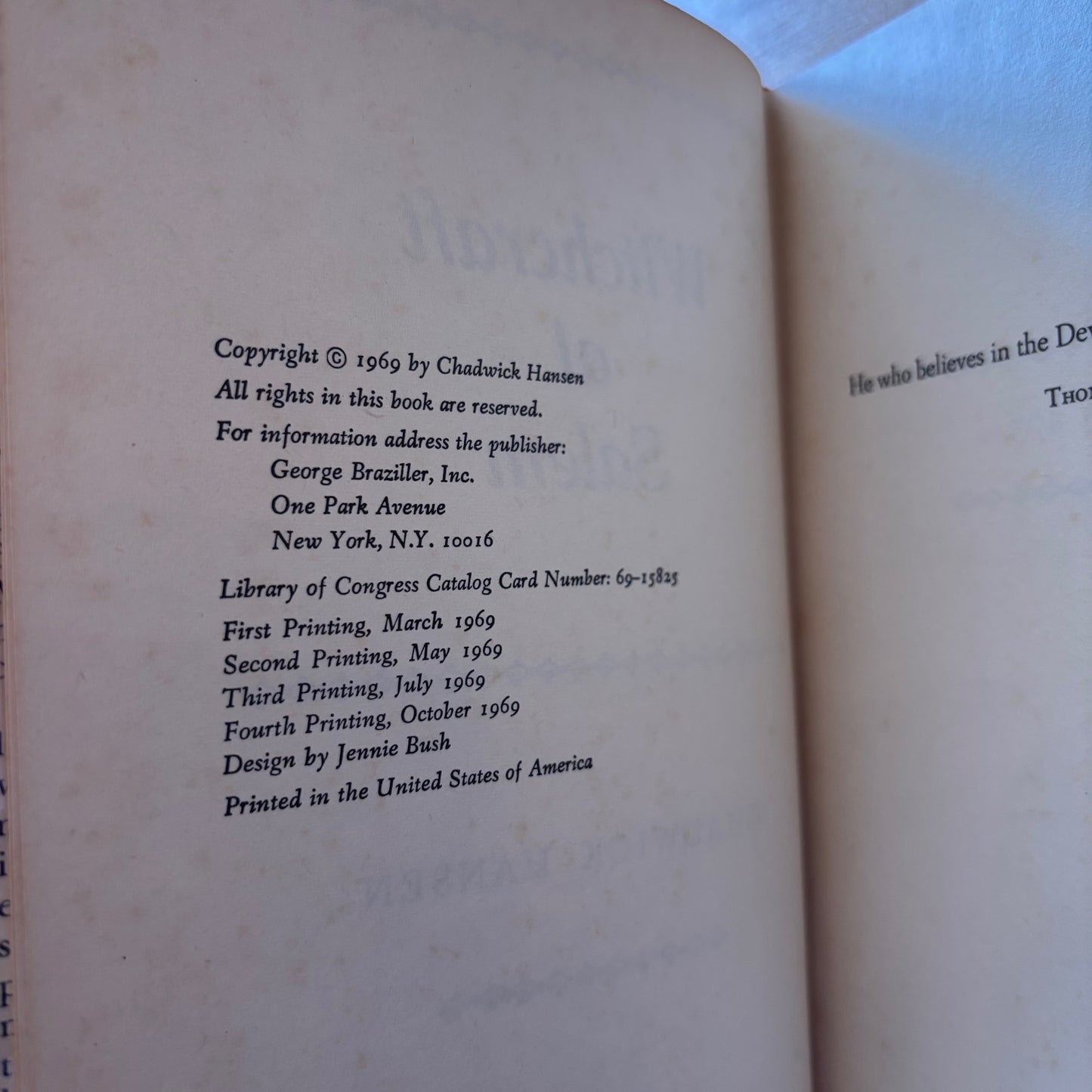 Chadwick Hansen - Witchcraft at Salem