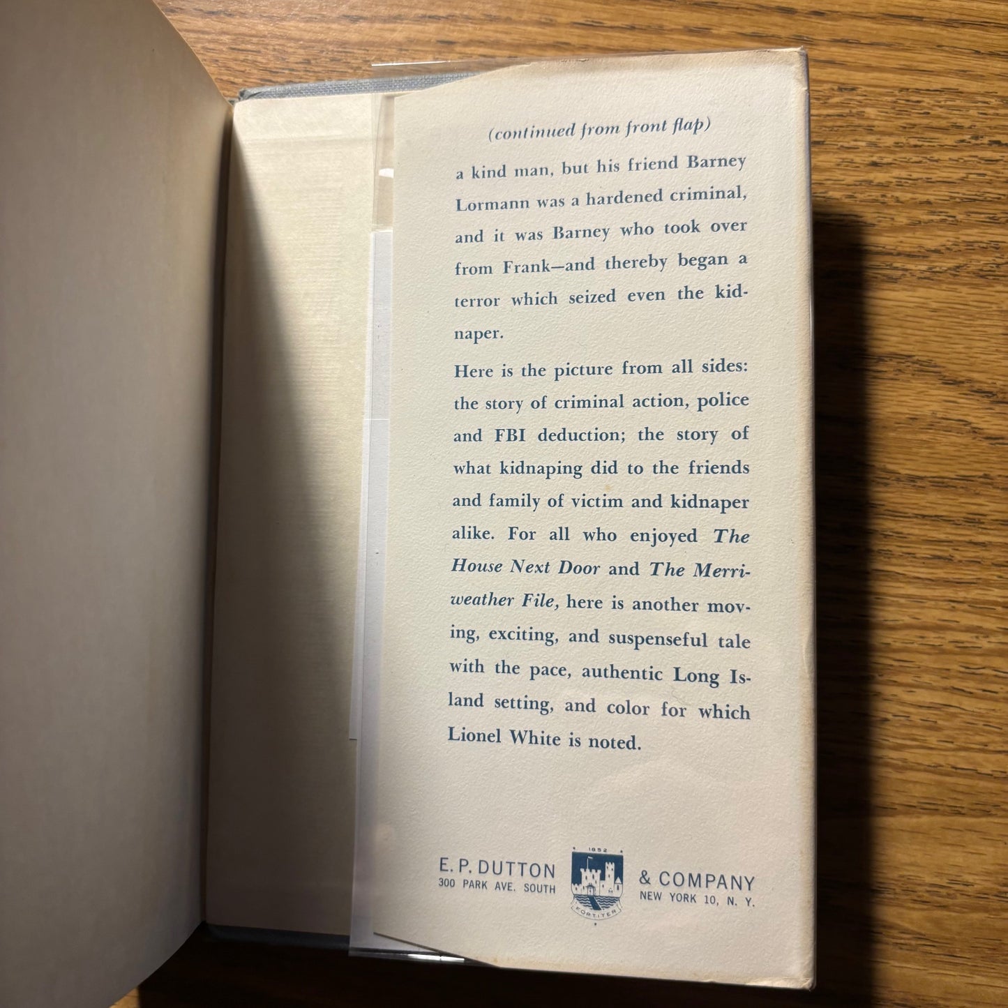 Lionel White - The Time of Terror - First Edition