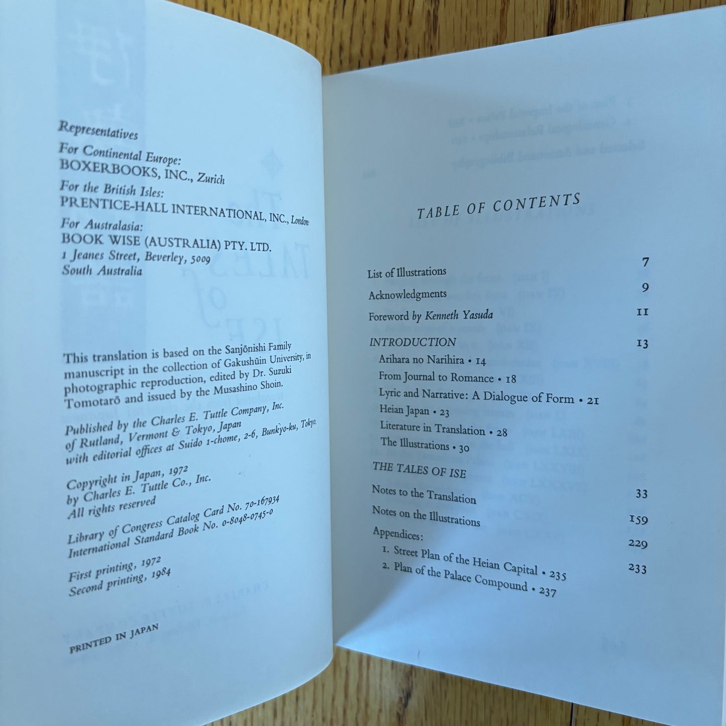 The Tales of Ise - First Edition Second Printing