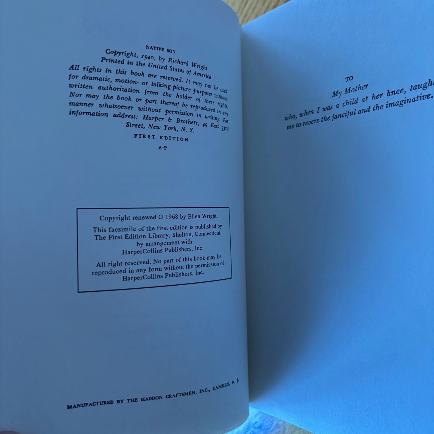 Richard Wright - Native Son - First Edition Library