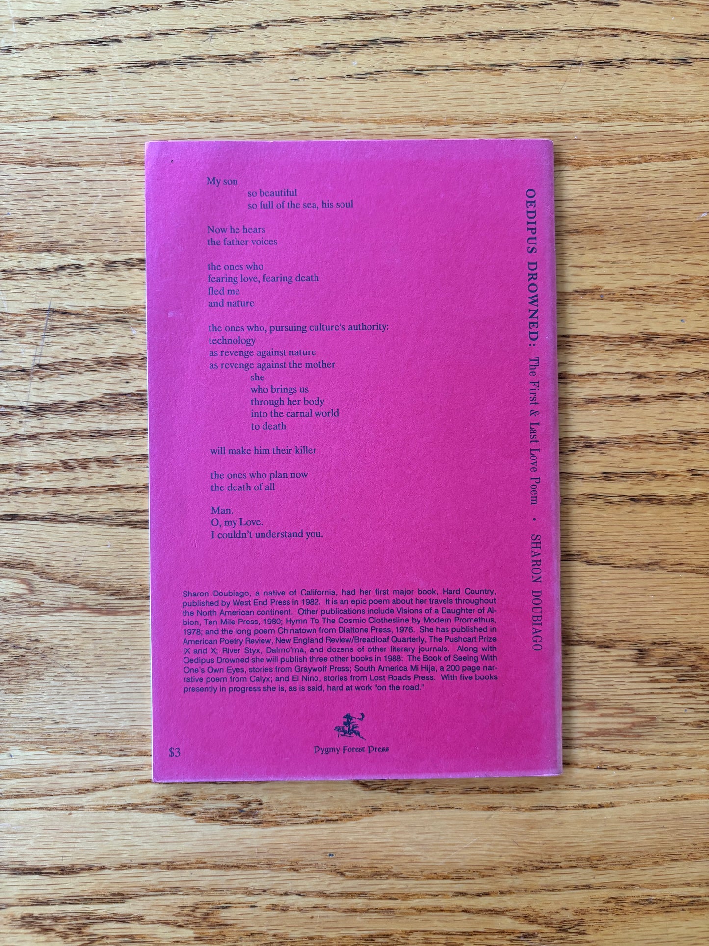 Sharon Doubiago - Oedipus Drowned: The First and Last Love Poem