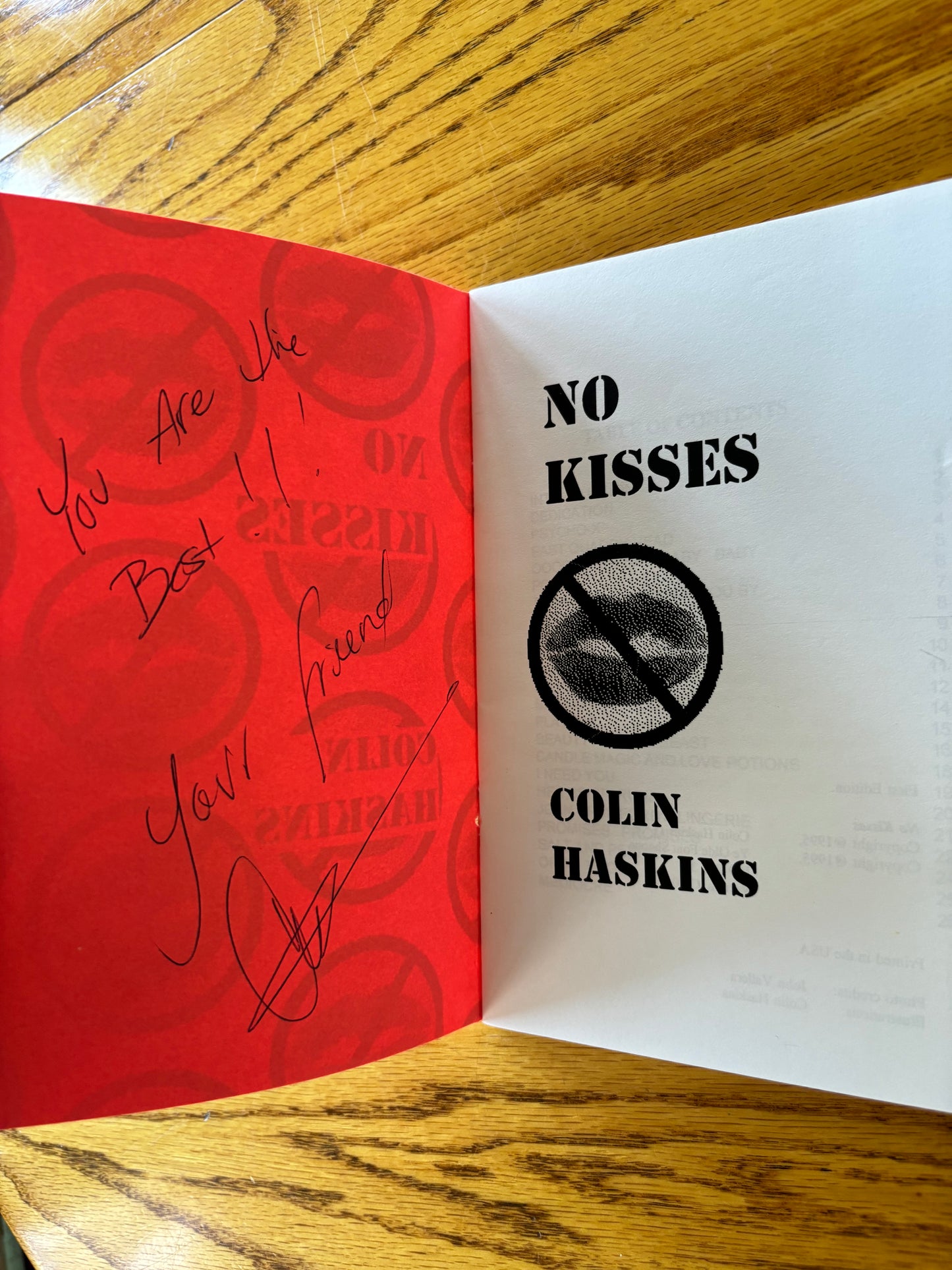 Colin Haskins - No Kisses - Signed
