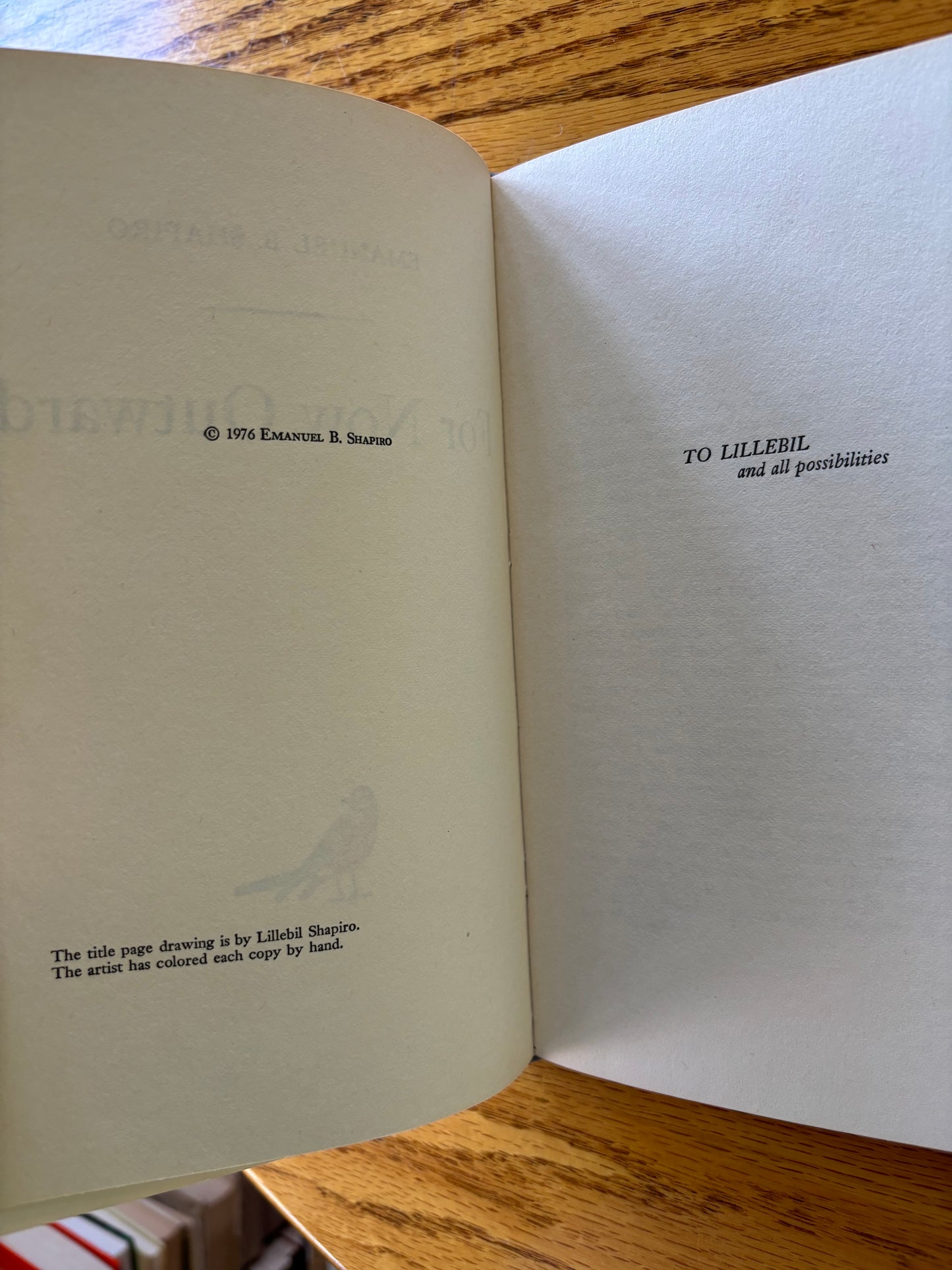 Emanuel B. Shapiro - For Now, Outward - Signed