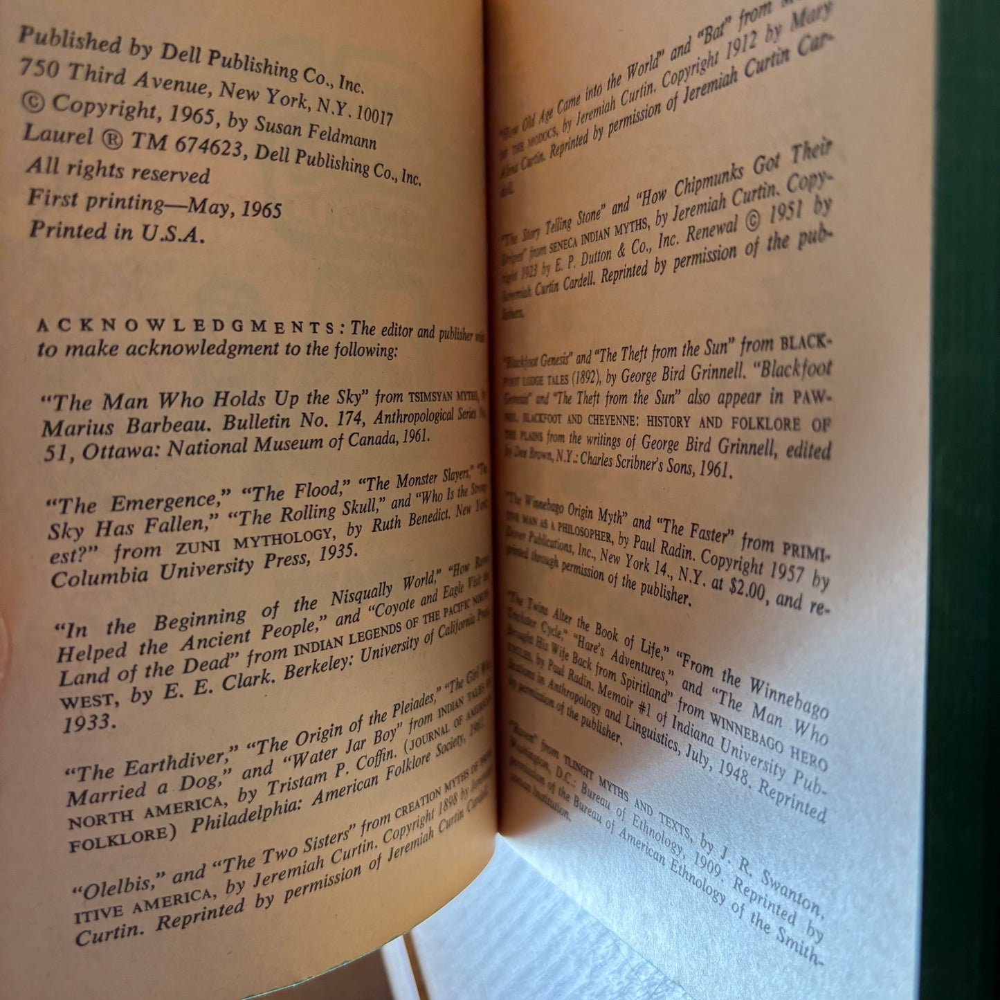 Susan Feldmann, ed. - The Story Telling Stone: Myths and Tales of the American Indians