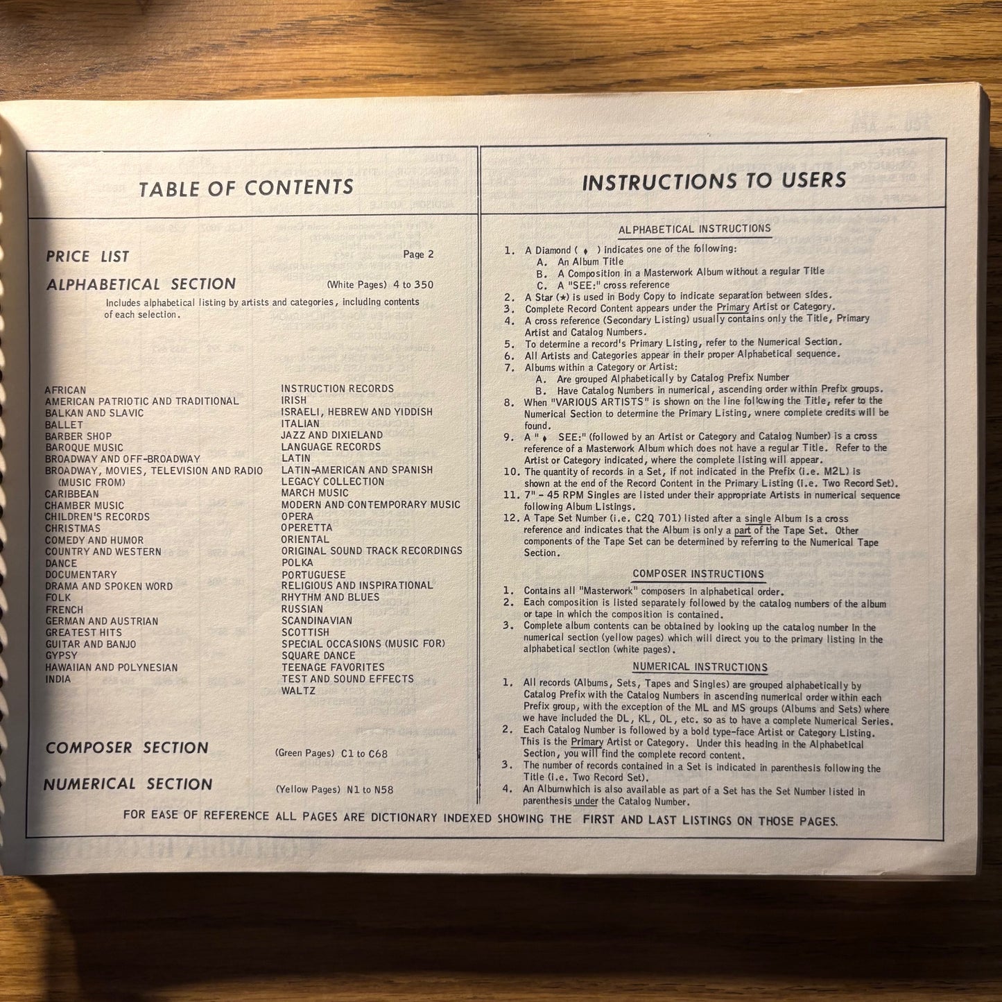 Columbia Records Alphabetical and Numerical Catalog Winter 1966-67
