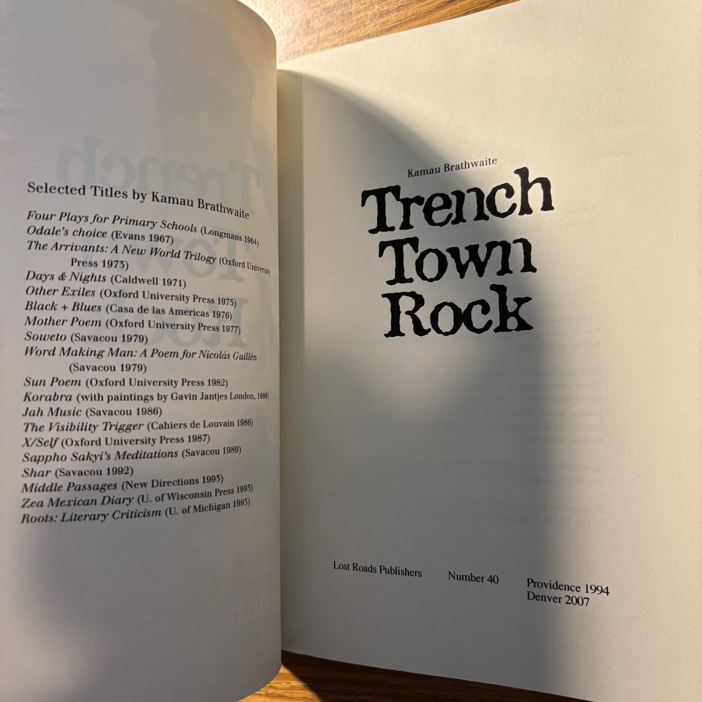 Kamau Brathwaite - Trench Town Rock