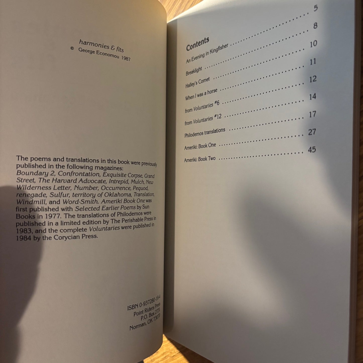 George Economou - Harmonies & Fits - Signed First Edition