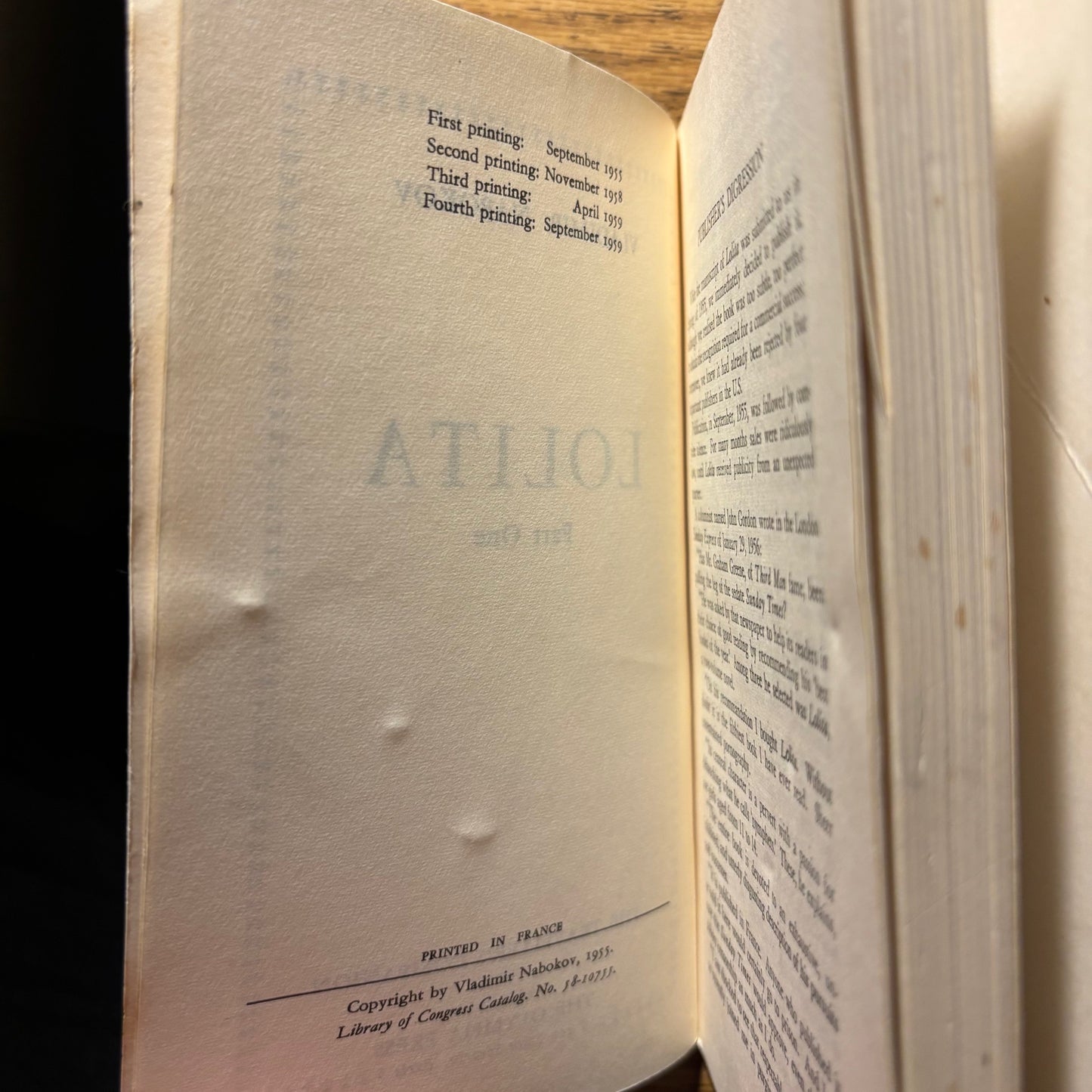 Vladimir Nabokov - Lolita - 2 Vols. - First Edition Fourth Printing