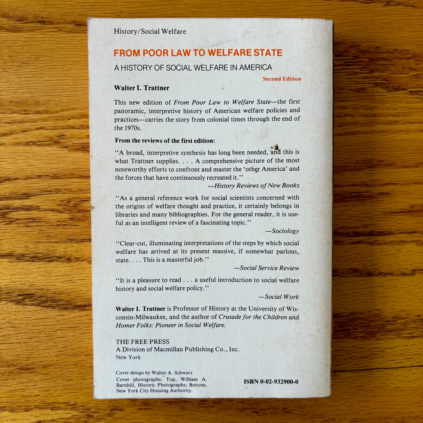 Walter I. Trattner - From Poor Law to Welfare State: A History of Social Welfare in America