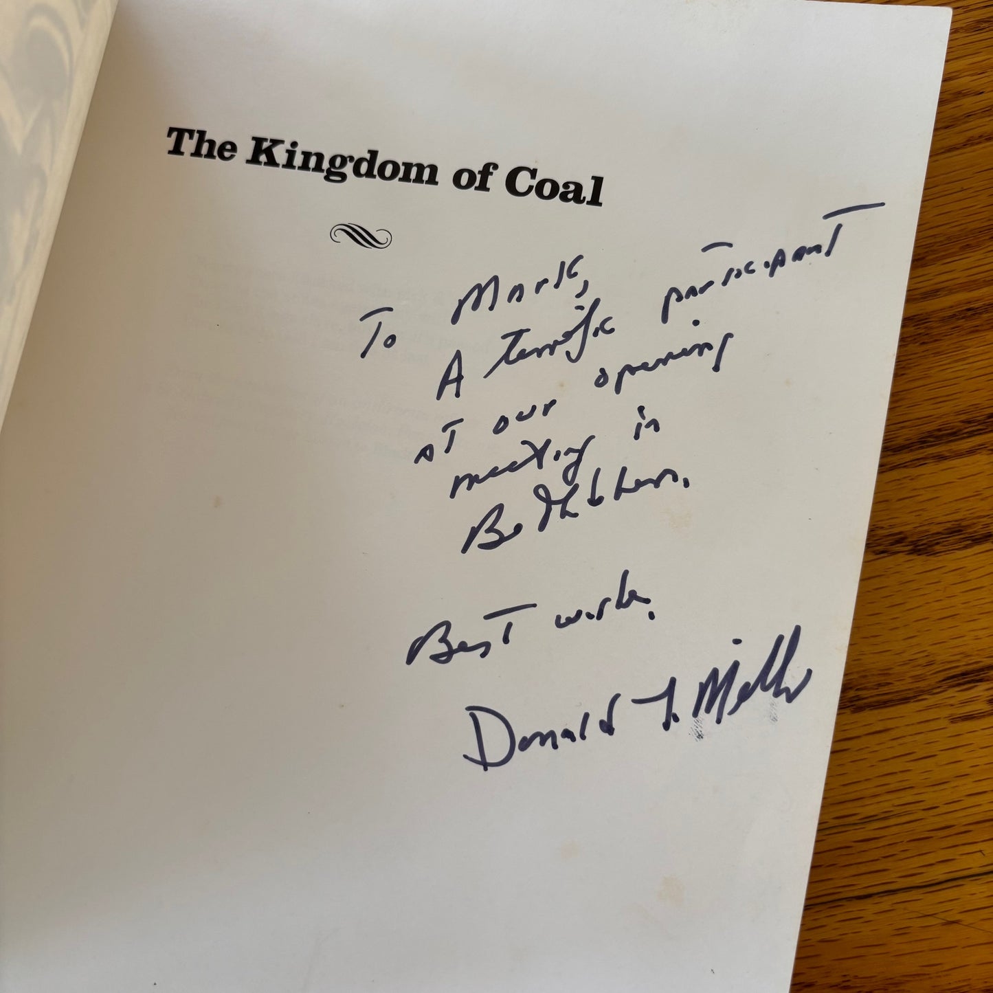 Donald L. Miller & Richard E. Sharpless - The Kingdom of Coal: Work, Enterprise, and Ethnic Communities in the Mine Fields - Signed