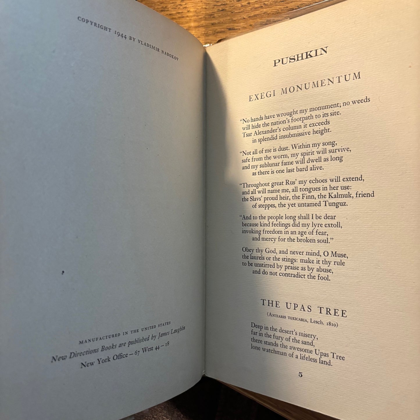 (Vladimir Nabokov) Three Russian Poets: Selections from Pushkin, Lermontov, and Tyutchev - First Edition