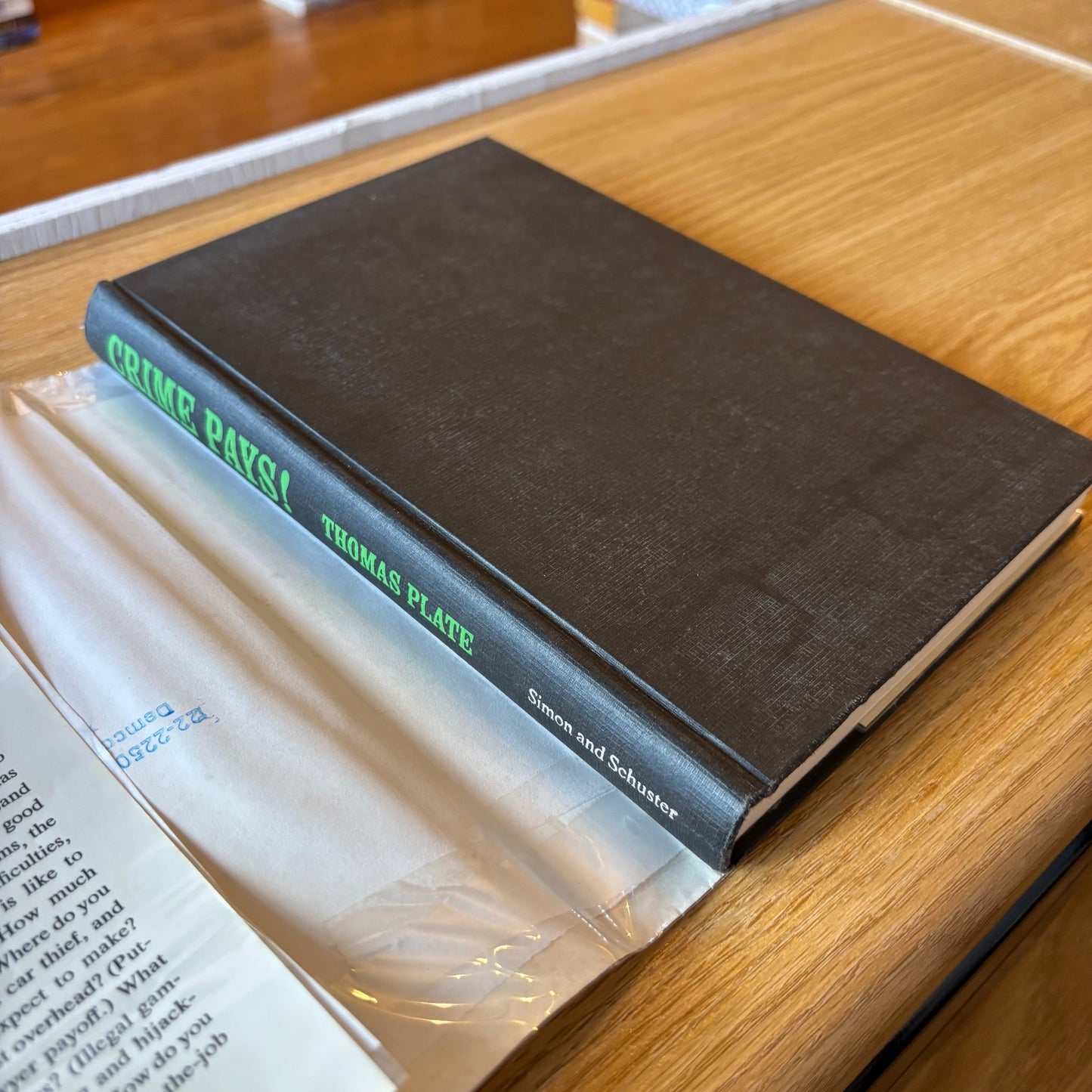 Thomas Plate - Crime Pays! - Signed First Edition