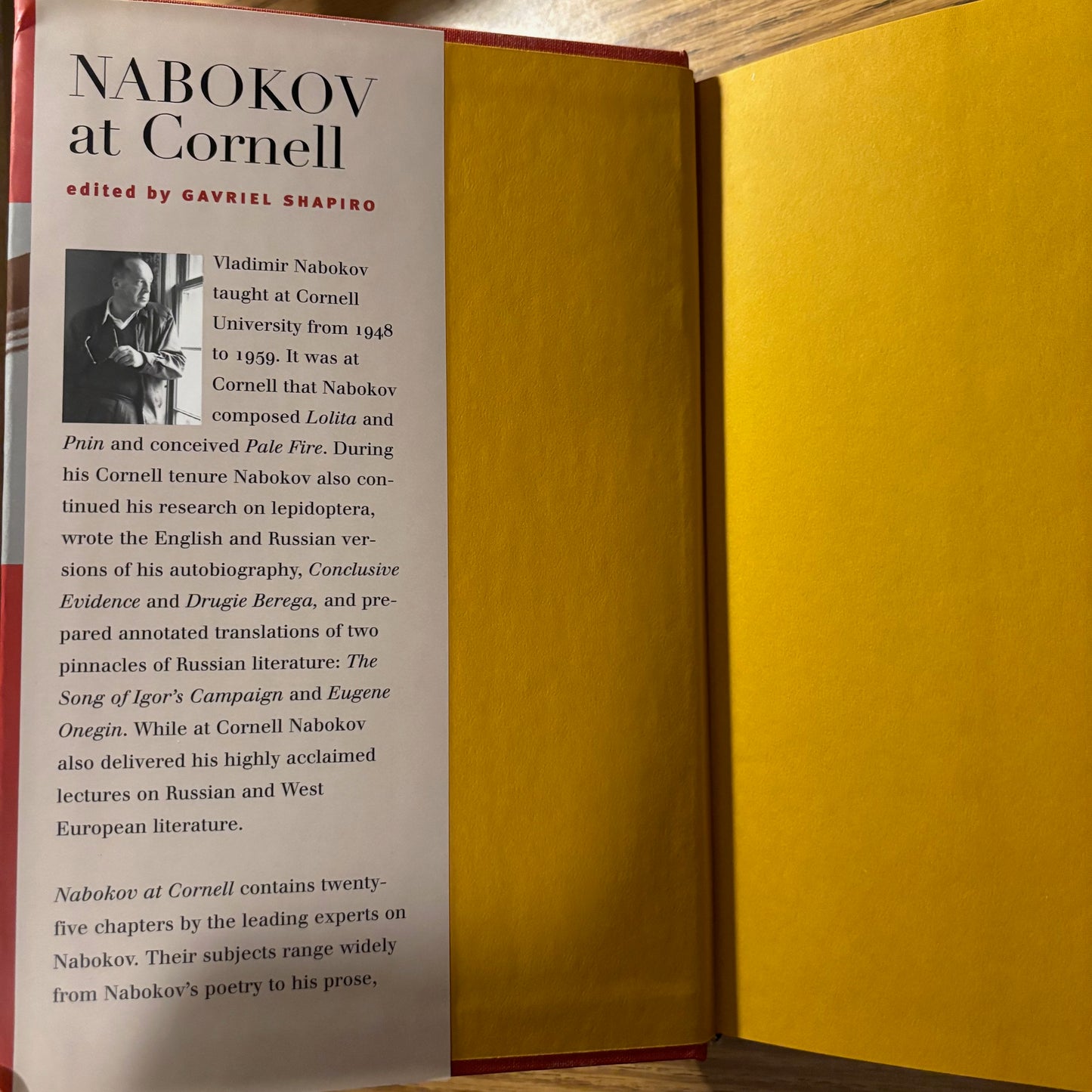 Gavriel Shapiro, ed. - Nabokov at Cornell - First Edition