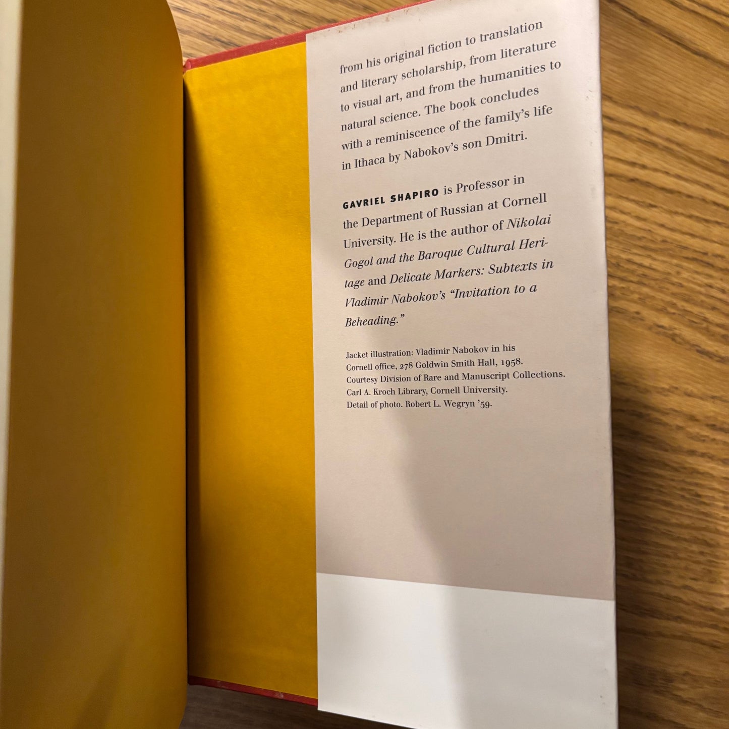 Gavriel Shapiro, ed. - Nabokov at Cornell - First Edition