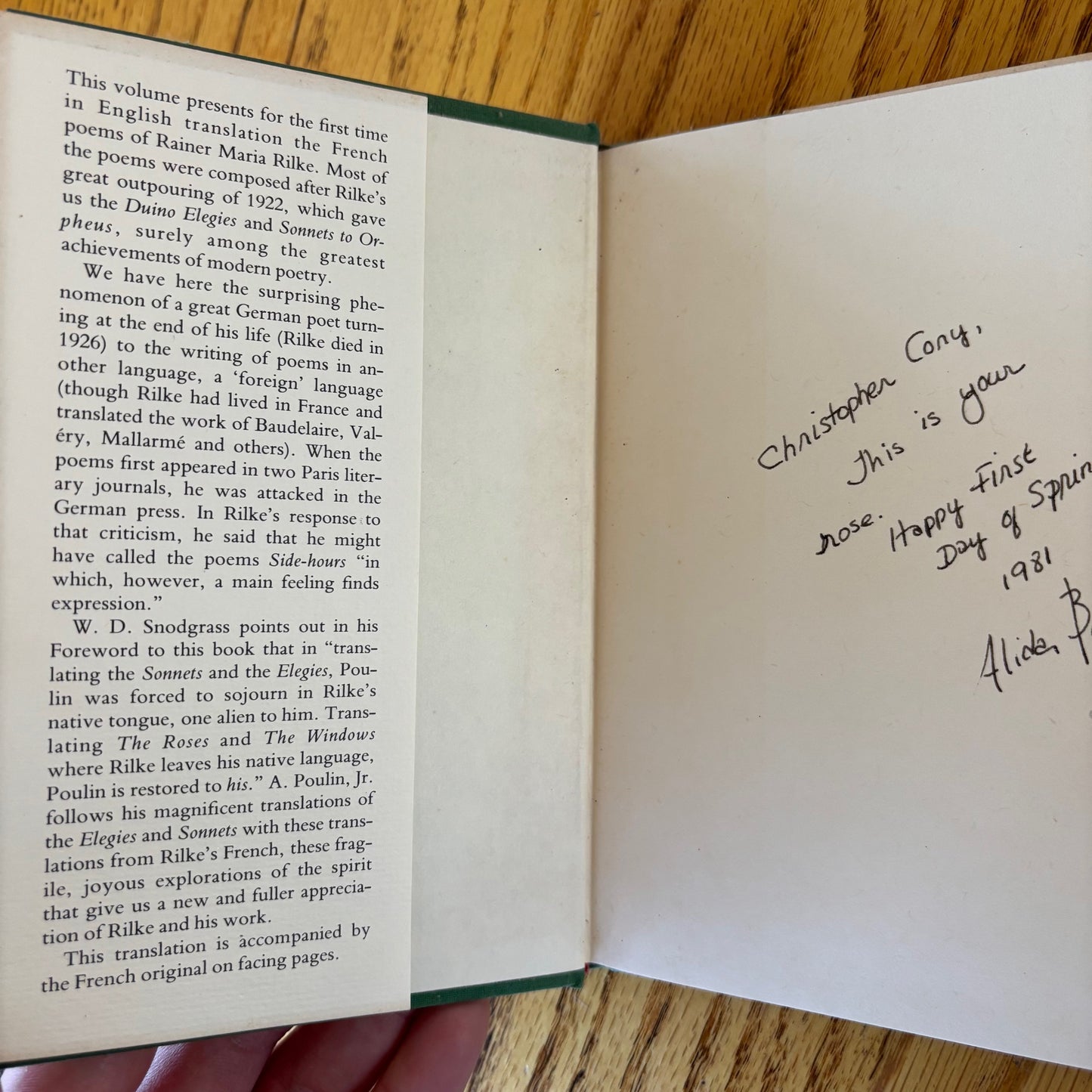 Rainer Maria Rilke - The Roses & the Windows - First Edition
