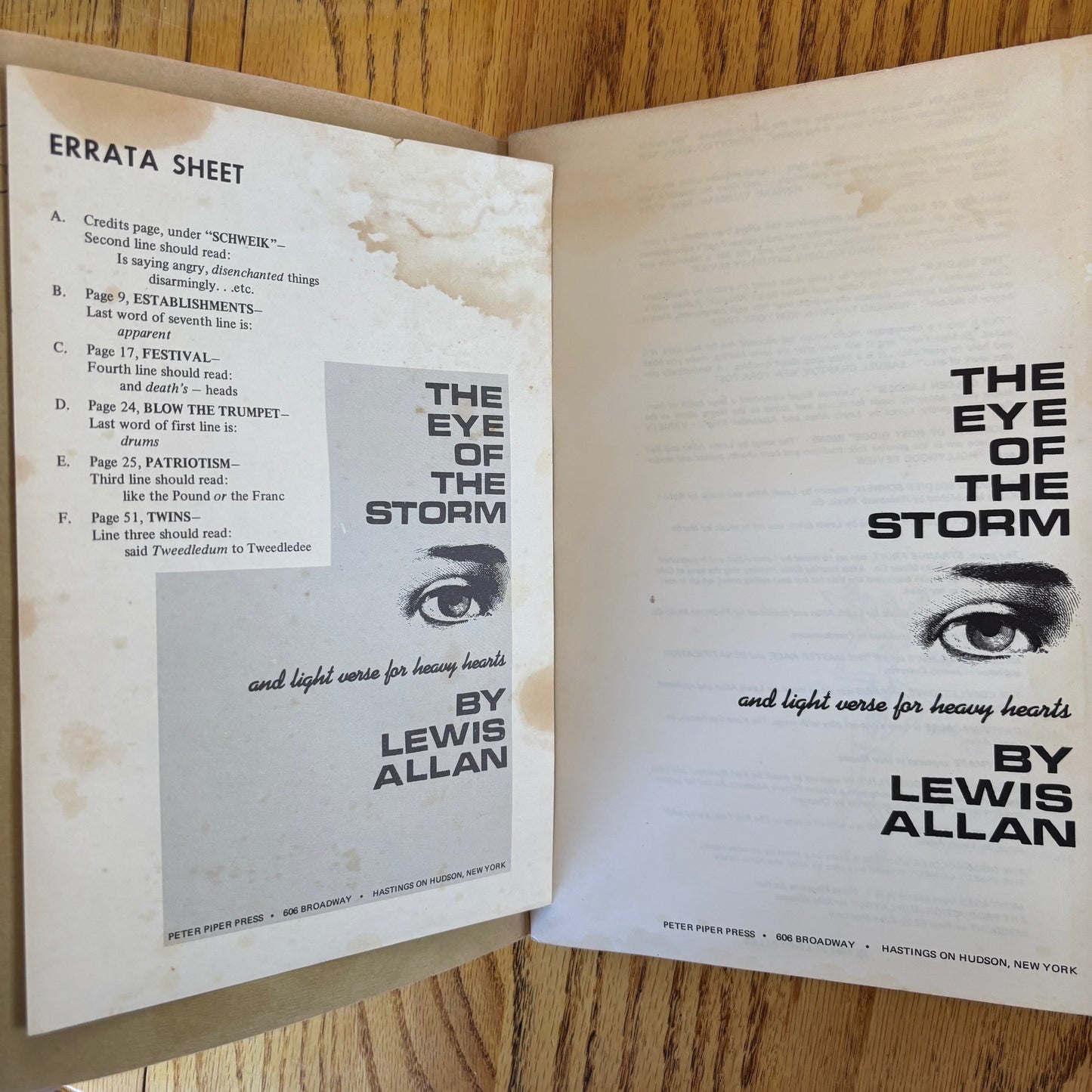 Lewis Allan - The Eye of the Storm - Signed