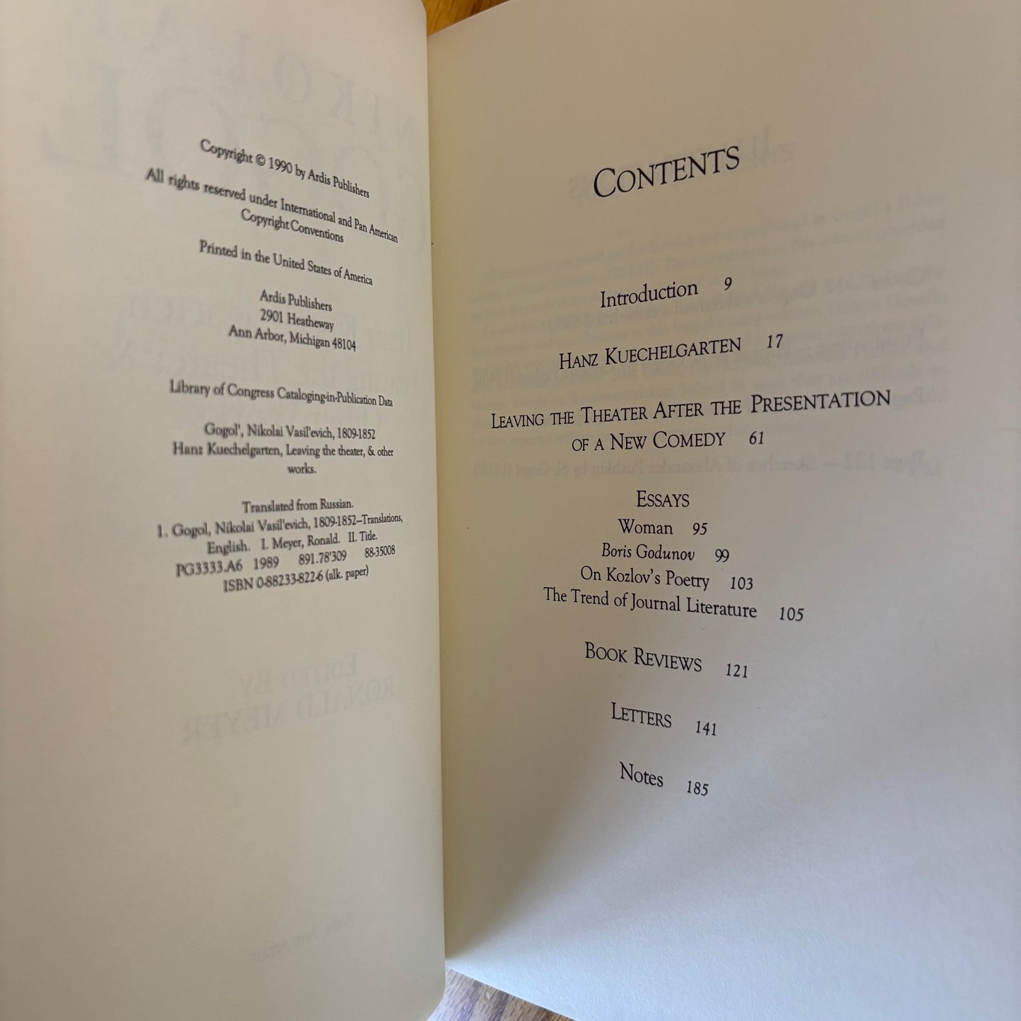 Nikolai Gogol - Hanz Kuechelgarten, Leaving the Theater and Other Works - First Edition