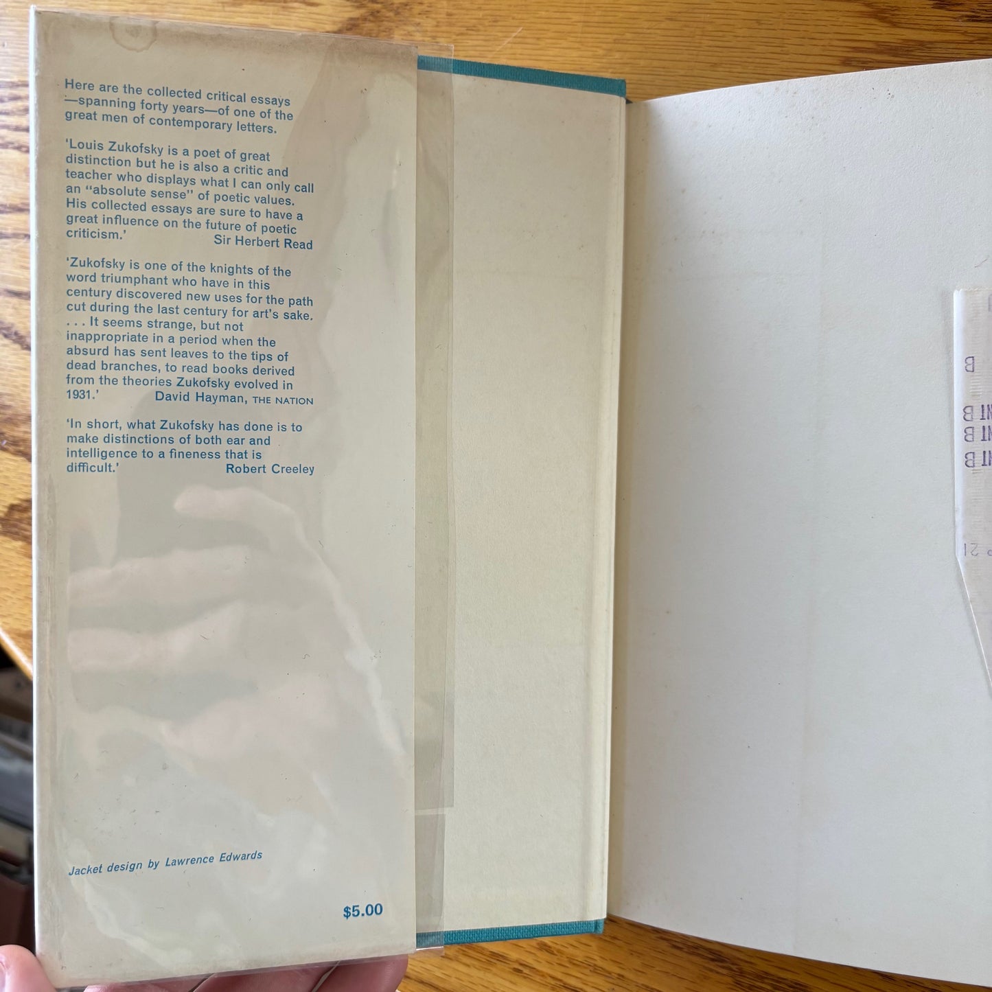 Louis Zukofsky - Prepositions - First Edition