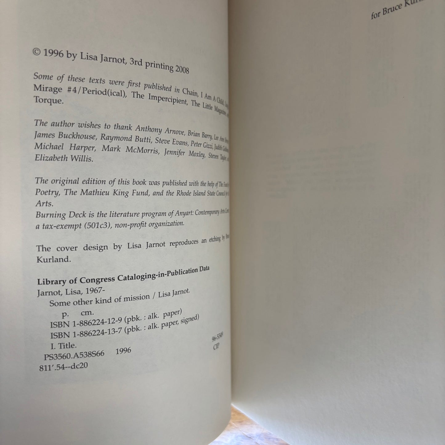 Lisa Jarnot - Some Other Kind of Mission