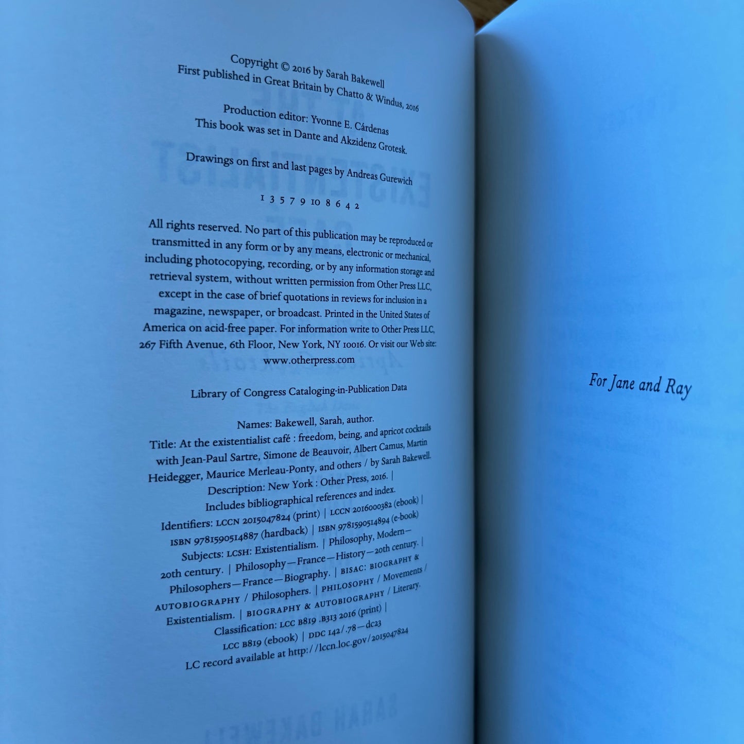 Sarah Bakewell - At the Existentialist Cafe - First Edition