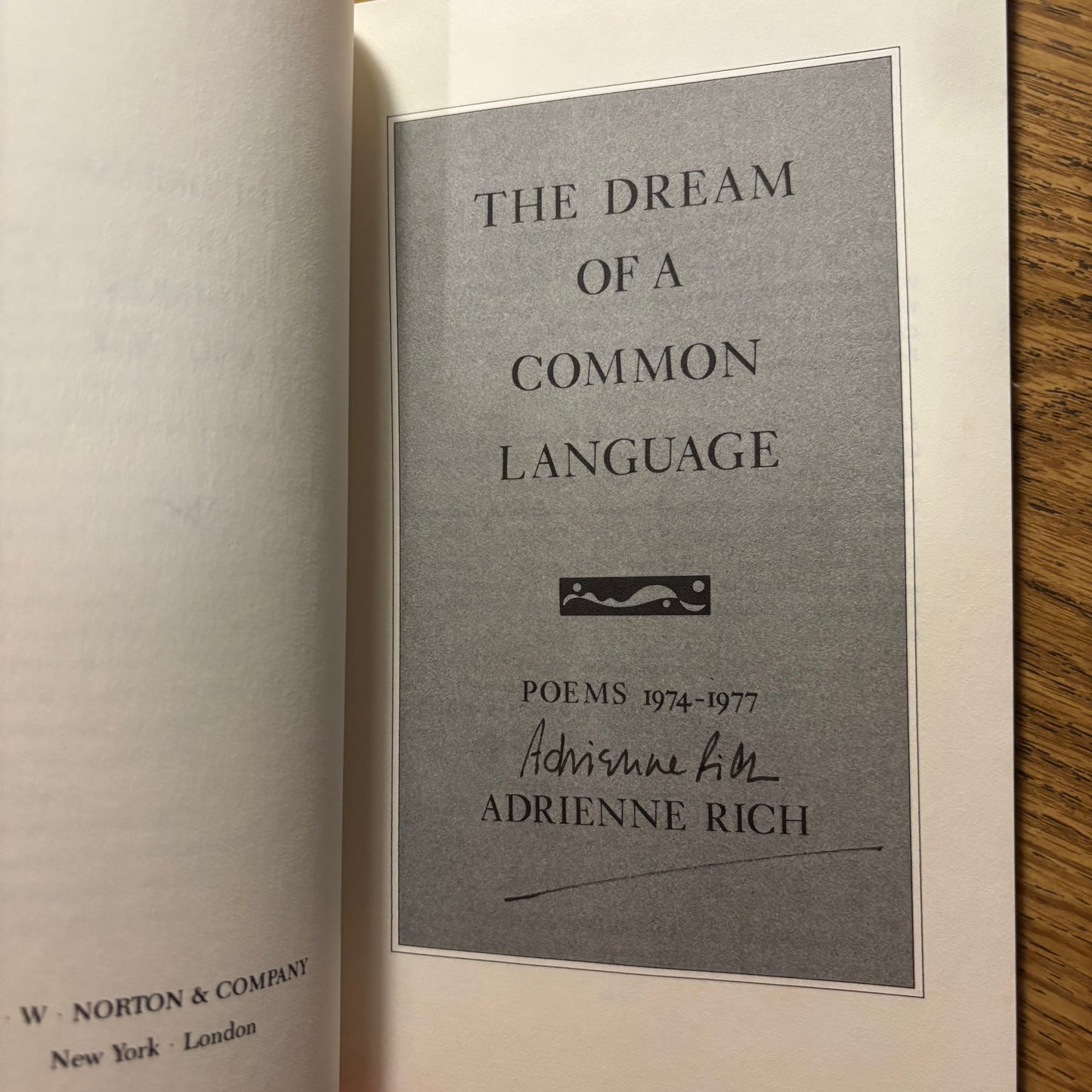 Adrienne Rich - The Dream of a Common Language - Signed
