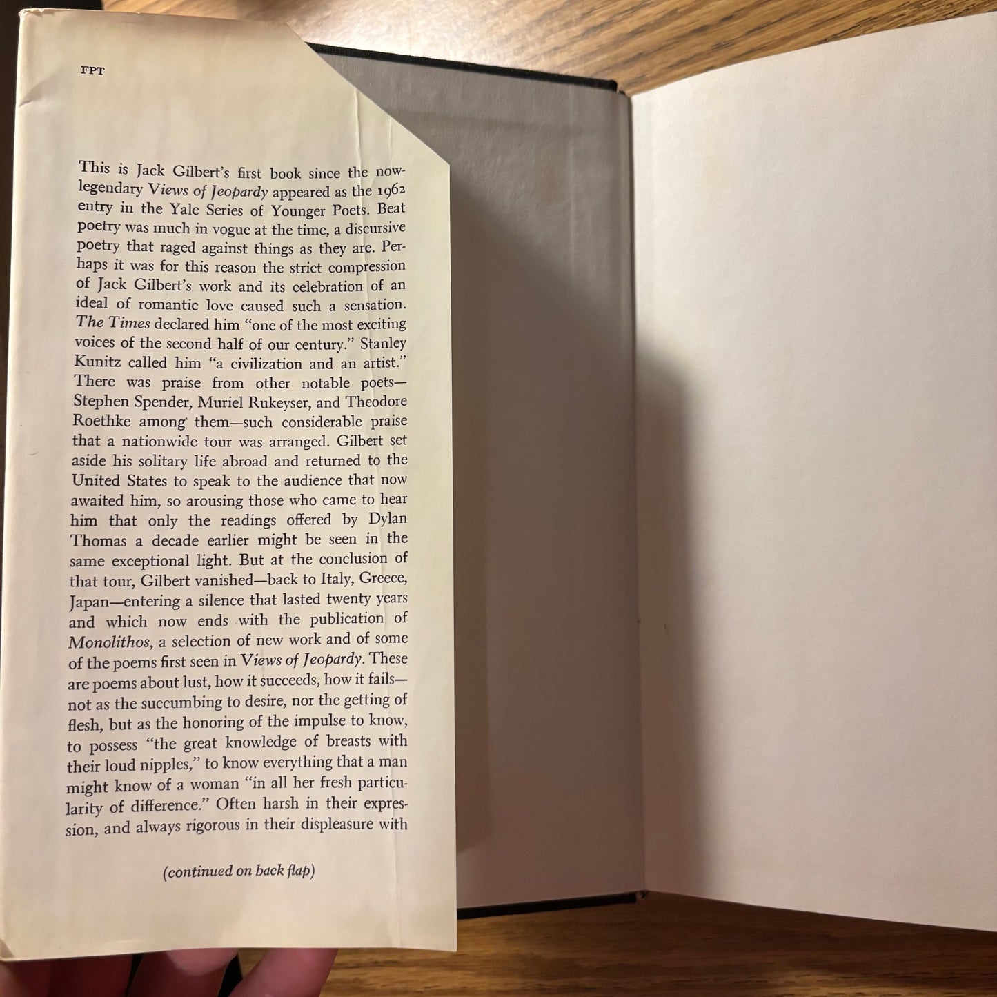 Jack Gilbert - Monolithos: Poems, 1962 and 1982 - First Edition