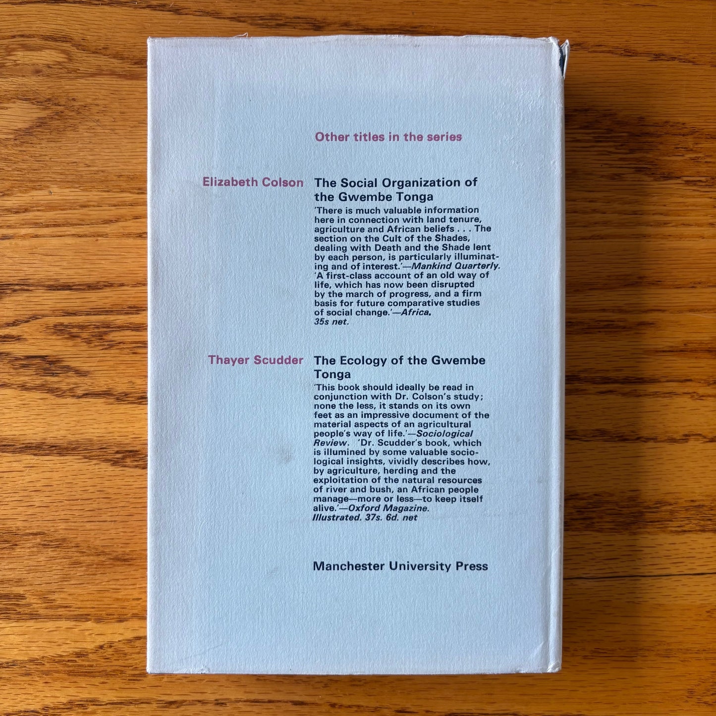 Barrie Reynolds - Kariba Studies: The Material Culture of the People of the Gwembe Valley