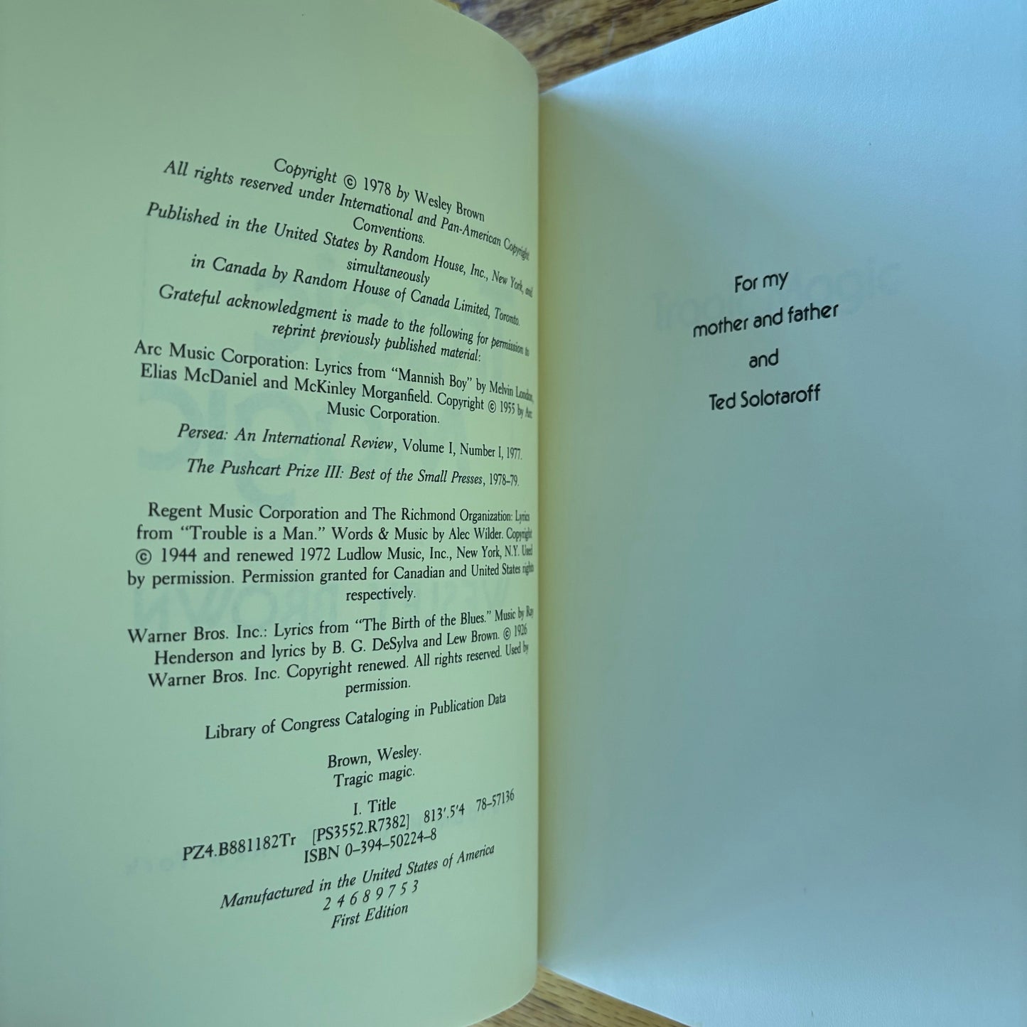Wesley Brown - Tragic Magic - First Edition