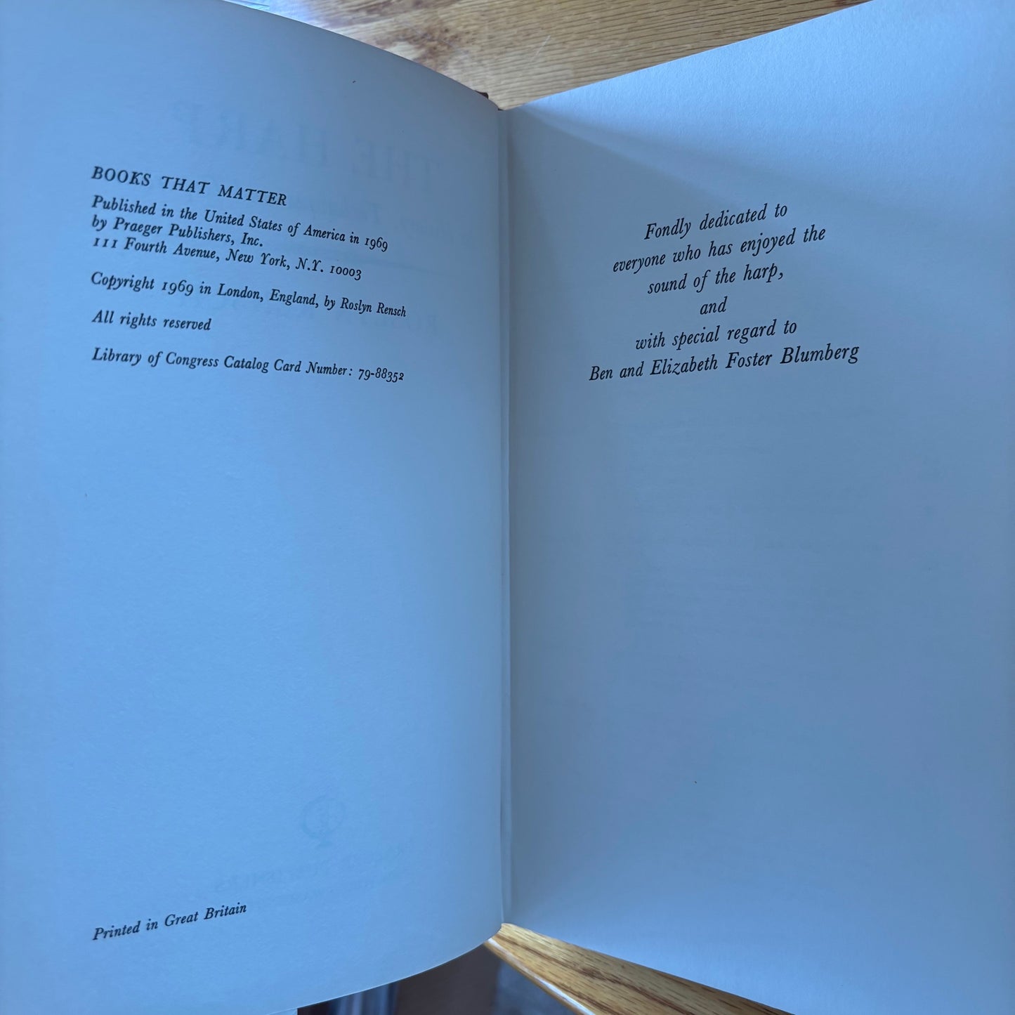 Roslyn Rensch - The Harp: Its History, Technique and Repertoire - First Edition